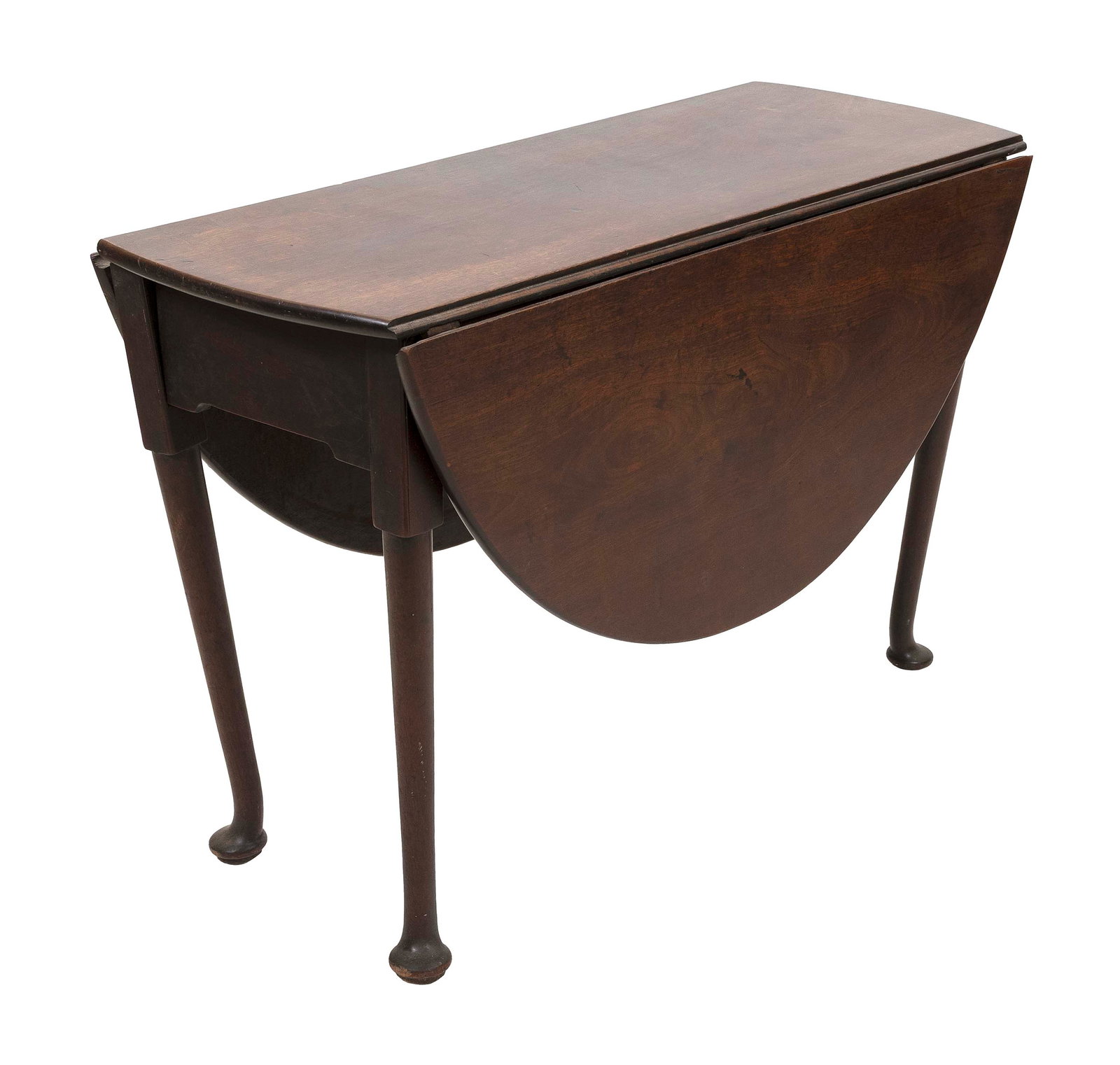 GEORGE III MAHOGANY DROP-LEAF TABLE 19th Century Height 29". Length 17" plus two 18" drop leaves. (1 of 1)