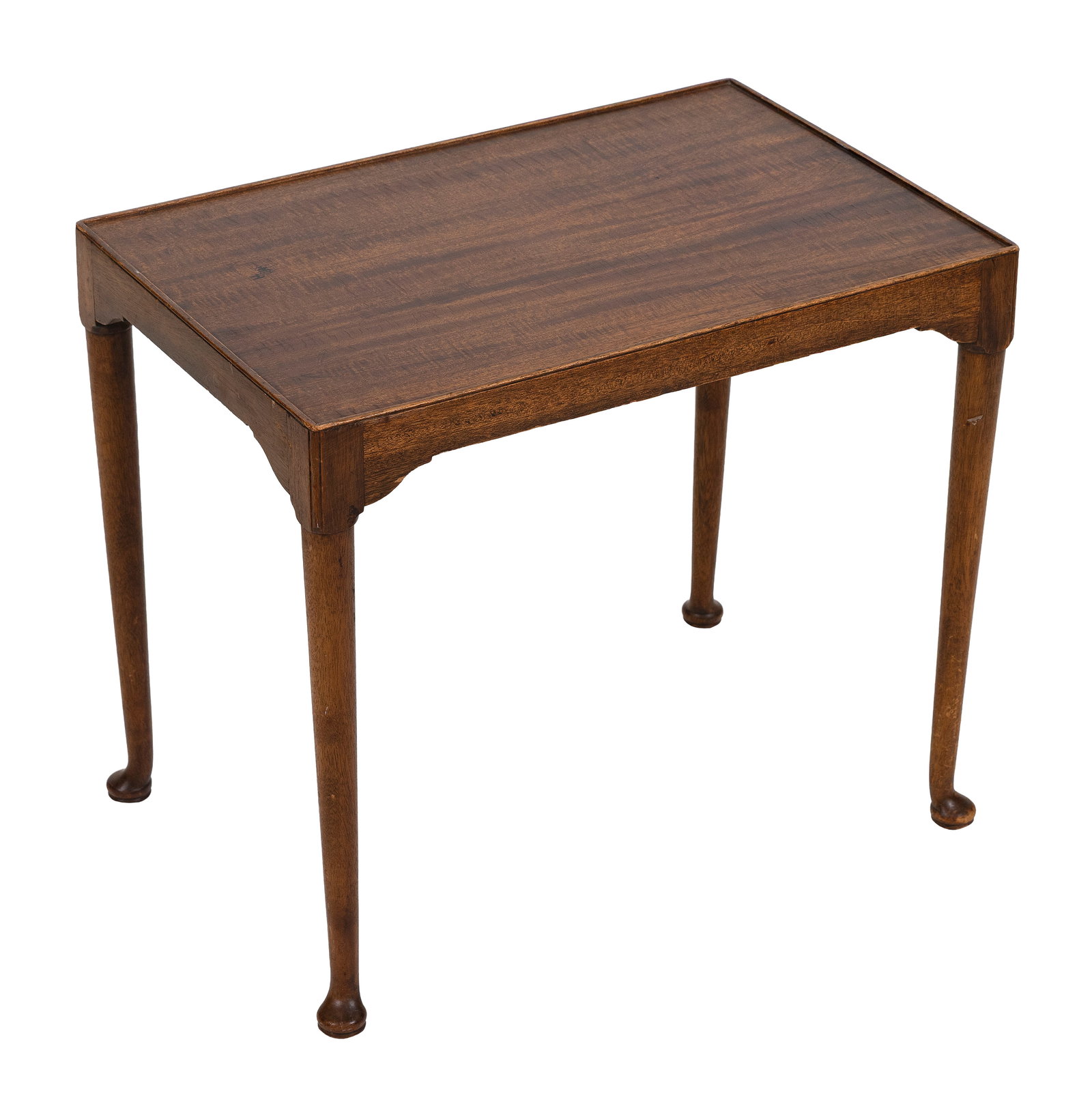 ENGLISH QUEEN ANNE-STYLE FIGURED WALNUT AND VENEER SIDE TABLE Late 19th Century Height 18". Width (1 of 1)