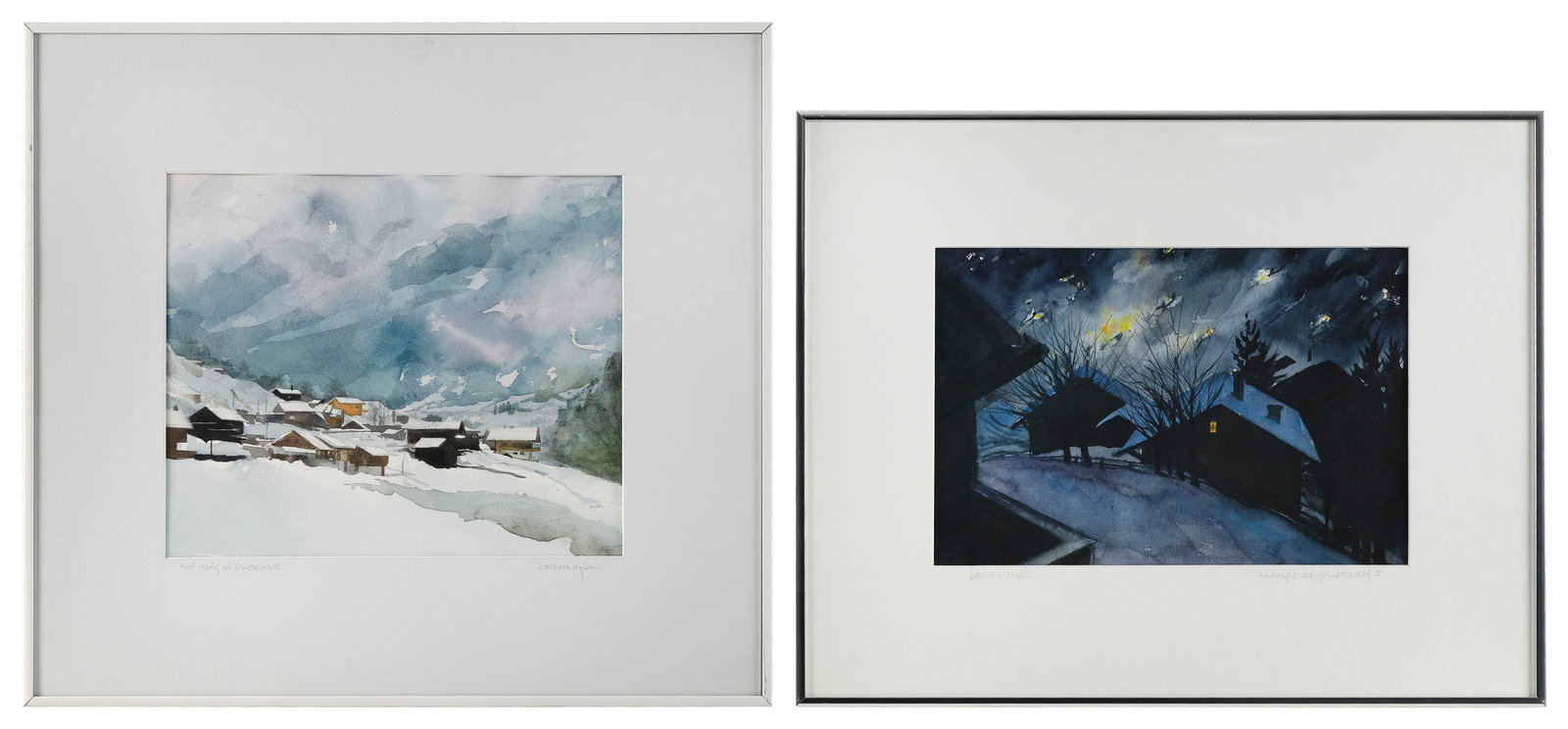 BARBARA WYLAN (Massachusetts, 1933-2025), "Mist Rising at Grindelwald" and "Midnight at (1 of 2)