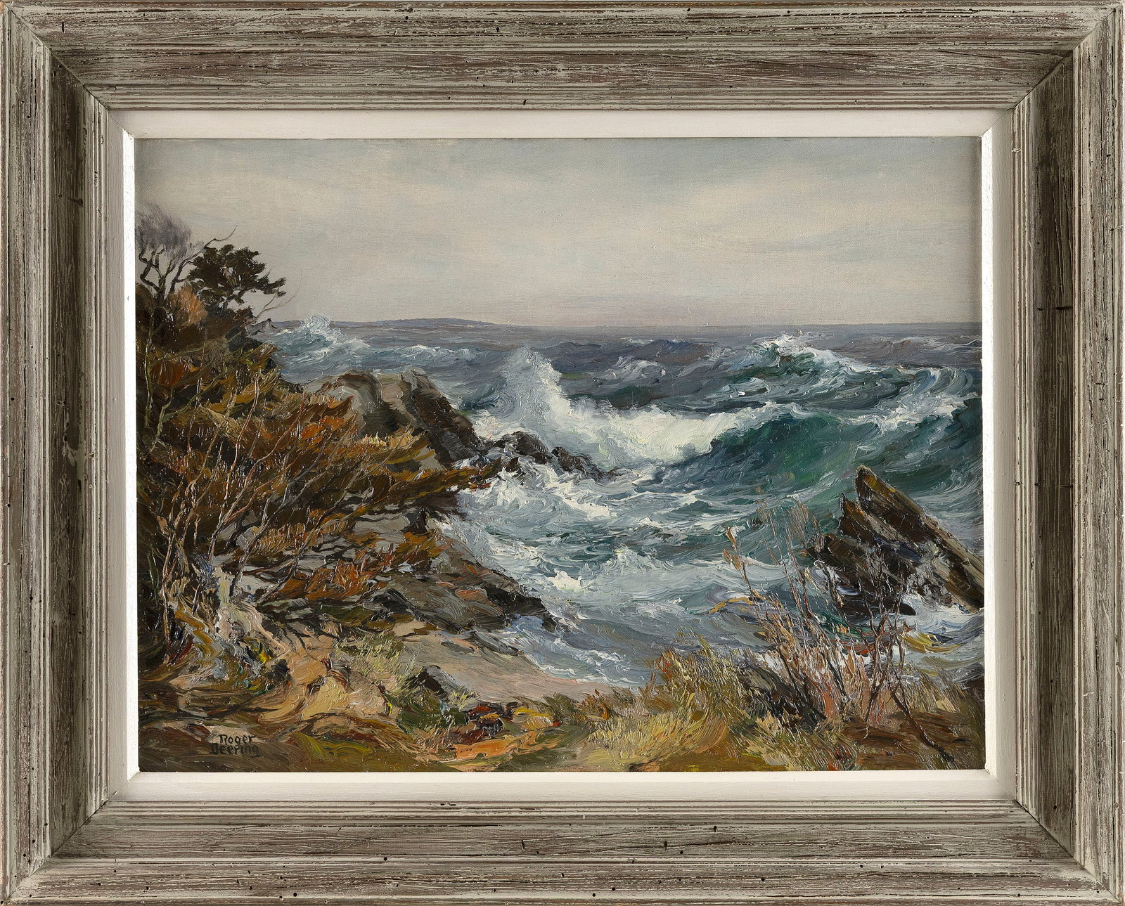 ROGER DEERING (Maine, 1904-1980), "Near Pond Cove, Cape Elizabeth, Maine"., Oil on canvas, 18" x (1 of 2)