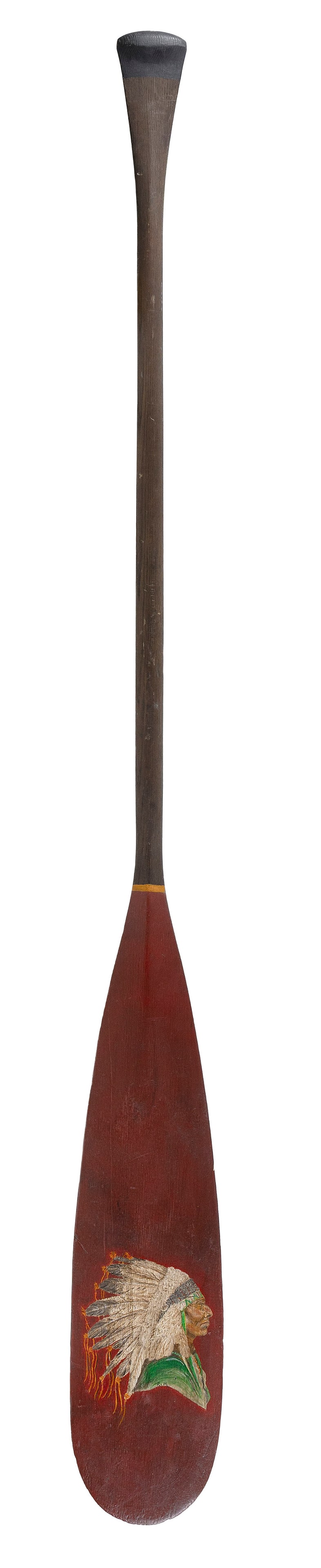 ROGER MITCHELL PAINT-DECORATED CANOE PADDLE Massachusetts, Contemporary Length 63". (1 of 2)