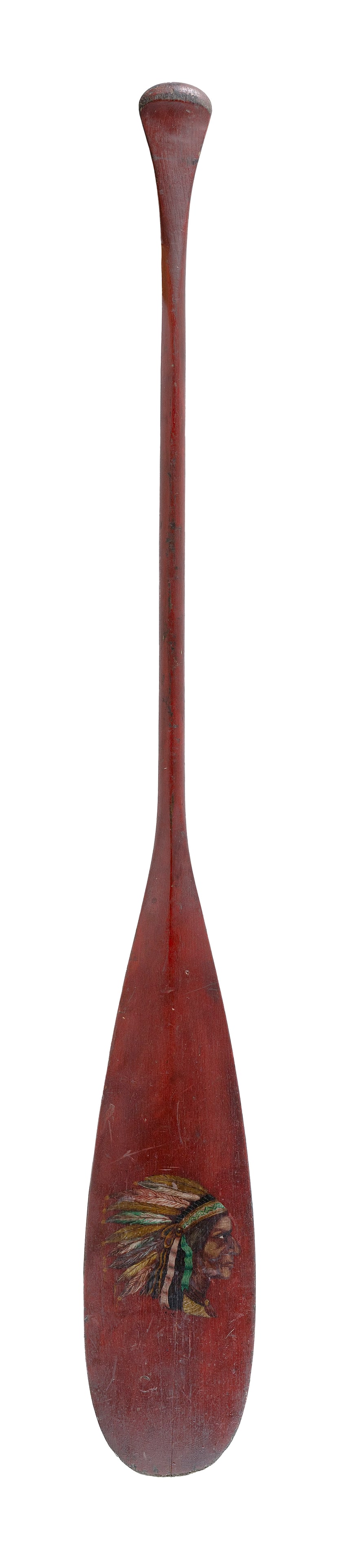 ROGER MITCHELL PAINT-DECORATED CANOE PADDLE Massachusetts, Contemporary Length 57". (1 of 2)