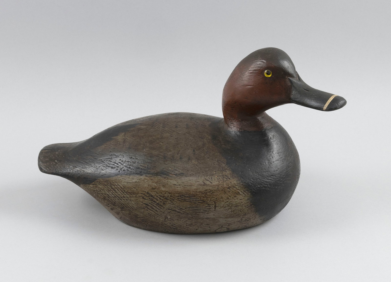 MIKE BORRETT REDHEAD DRAKE DECOY Madison, Wisconsin, 1960- Length 14". (1 of 3)