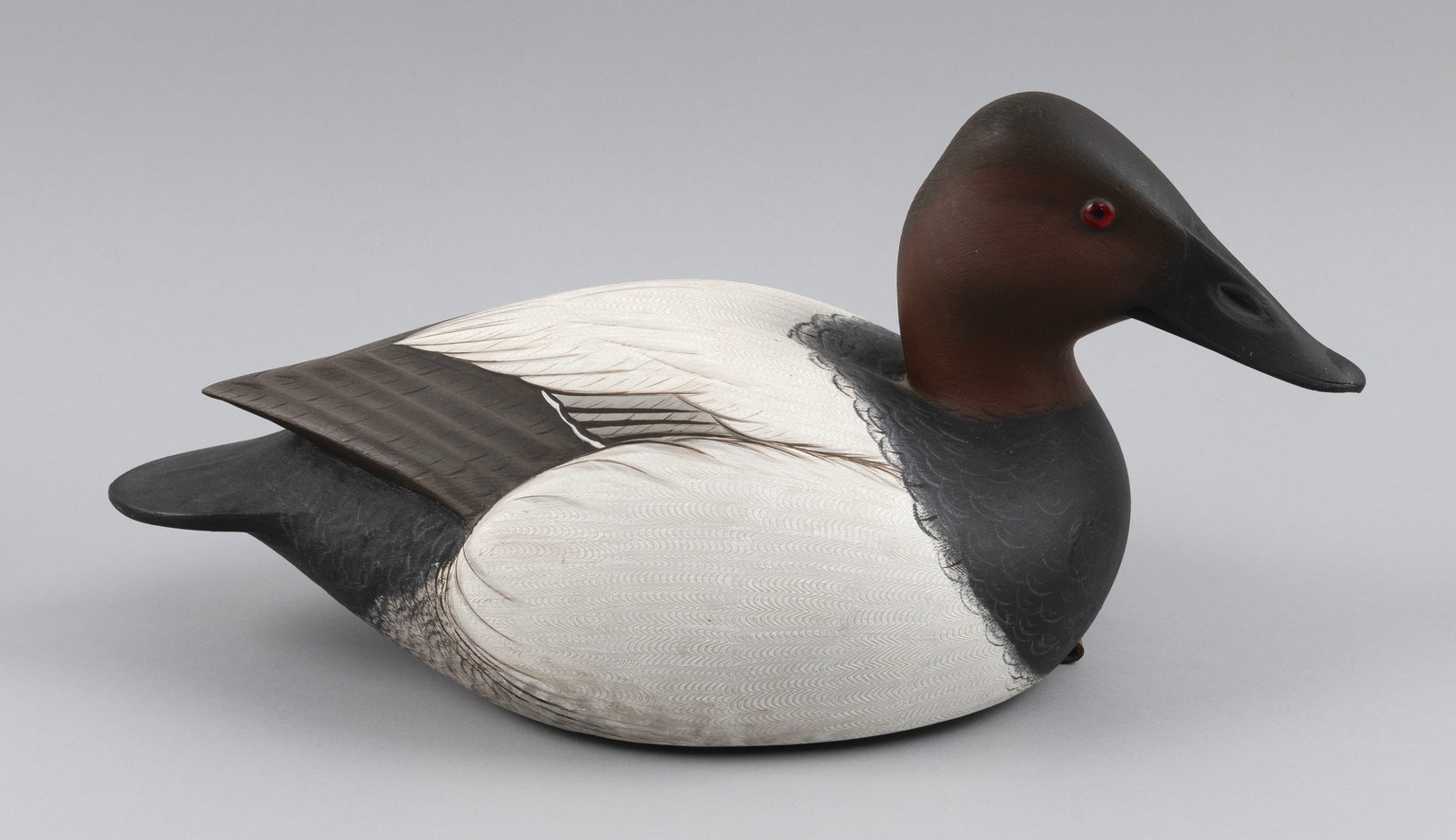 MARTY COLLINS CANVASBACK DRAKE DECOY East Wareham, Massachusetts, Contemporary Length 16". (1 of 5)