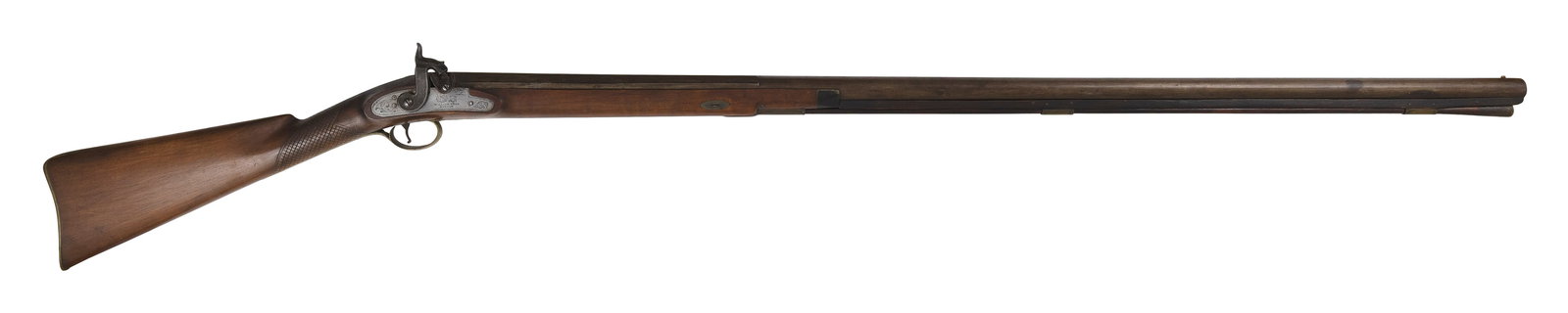 WILLIAM READ PERCUSSION FOWLING GUN 19th Century Total length 59". (1 of 2)