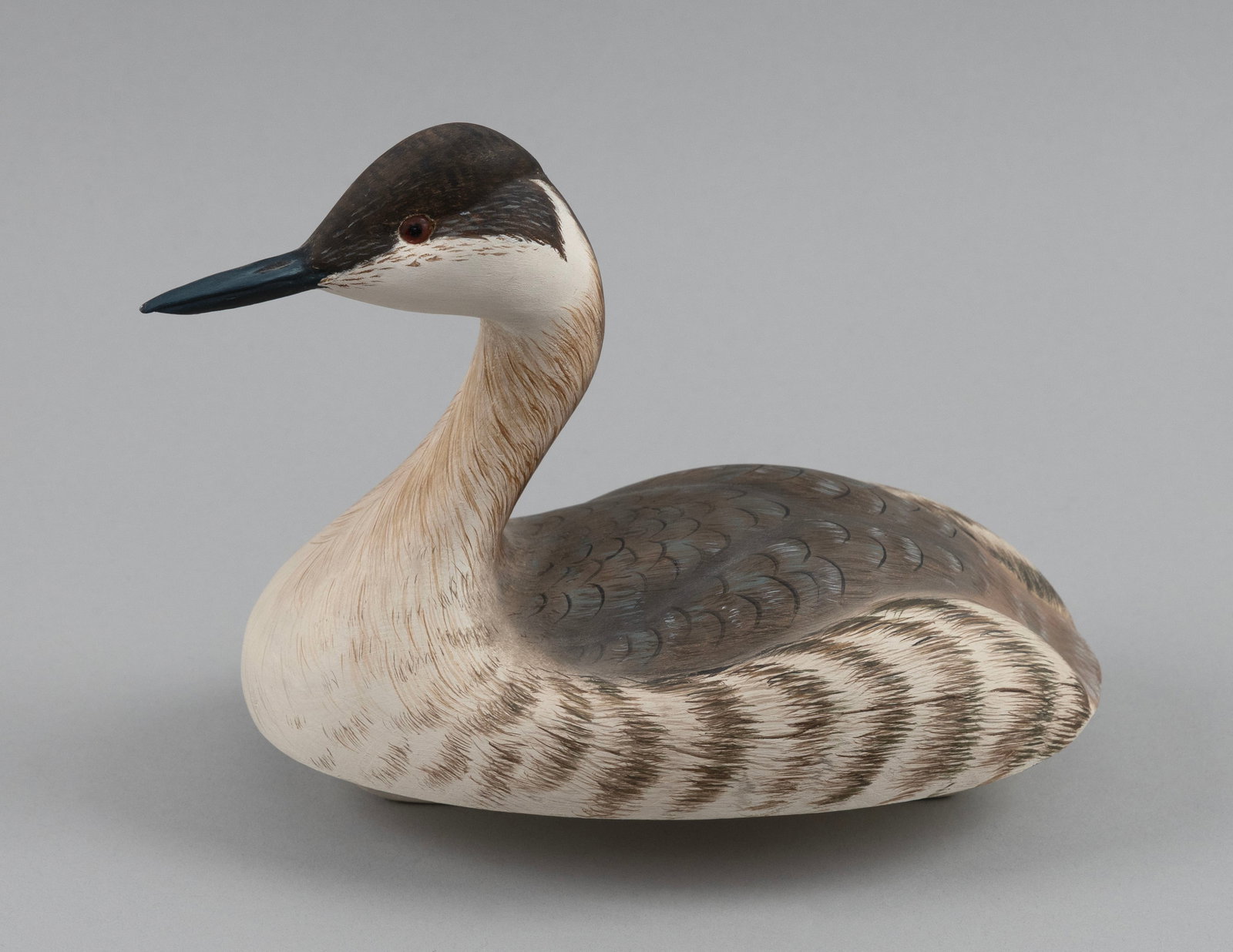 ROGER MITCHELL EARED GREBE CARVING Massachusetts, Contemporary Length 8". (1 of 3)