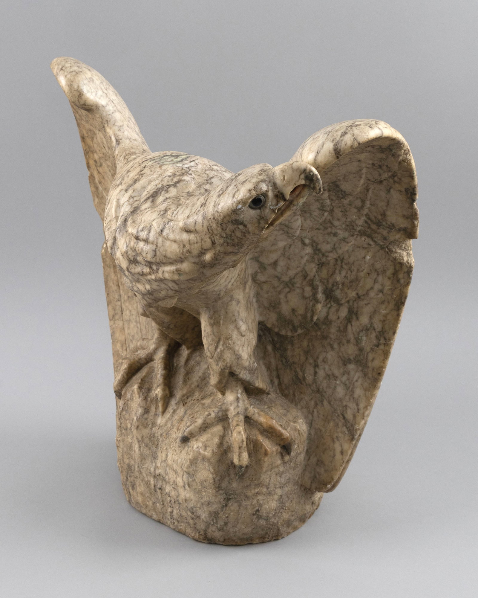 CARVED MARBLE EAGLE 20th Century Height 16.5". (1 of 5)