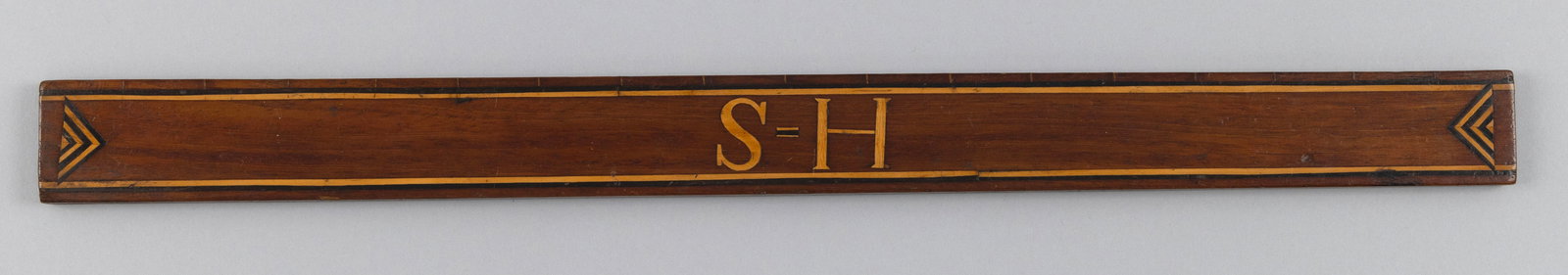 INLAID MAHOGANY STRAIGHT EDGE 19th Century Length 18". Width 1.5". (1 of 2)