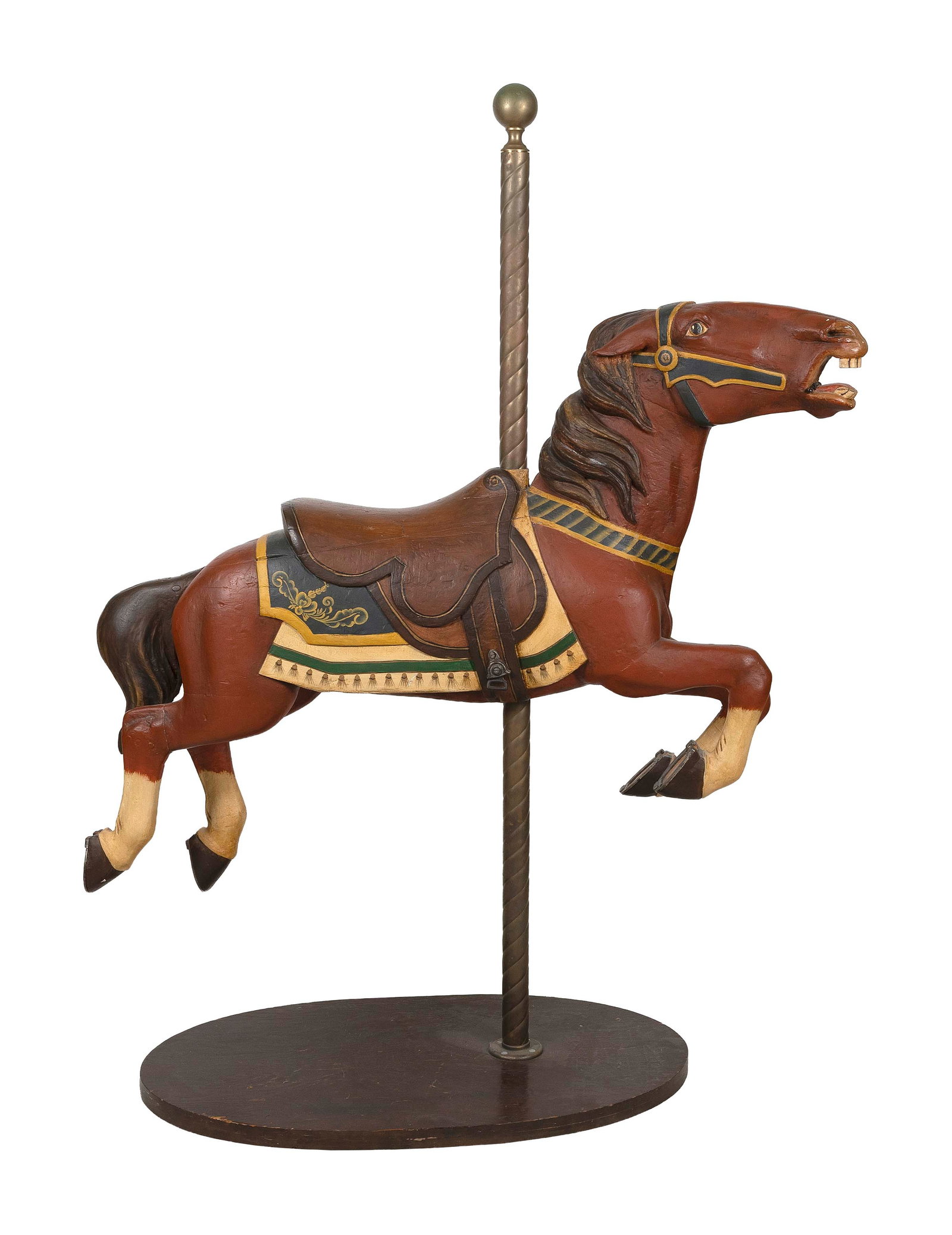 HERSCHELL-SPILLMAN CAROUSEL HORSE Late 19th/Early 20th Century Stand height 70". Horse height 36". (1 of 2)