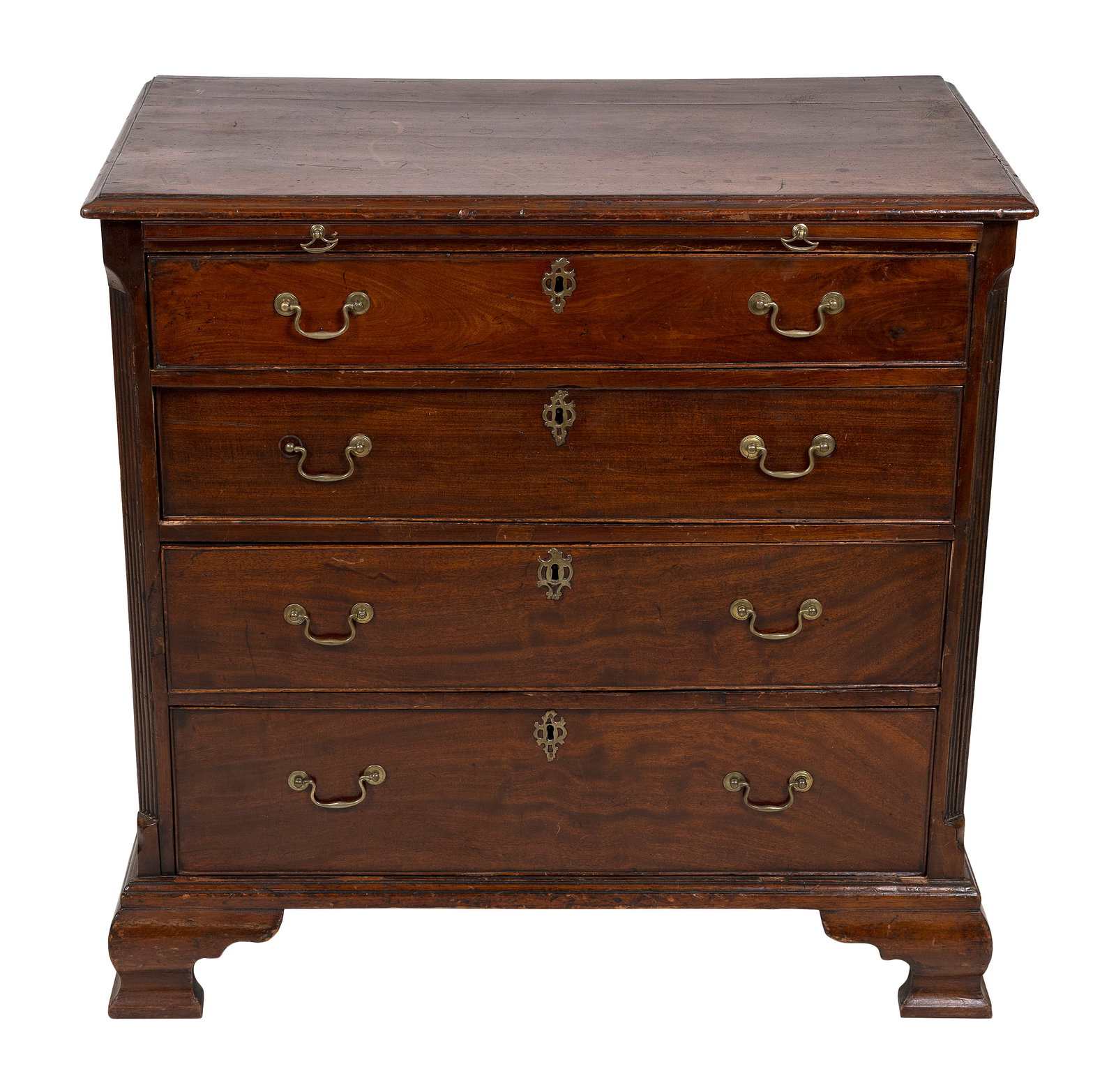 DIMINUTIVE CHIPPENDALE MAHOGANY BUREAU 18th Century Height 33.5". Width 32.5". Depth 18.5". (1 of 1)