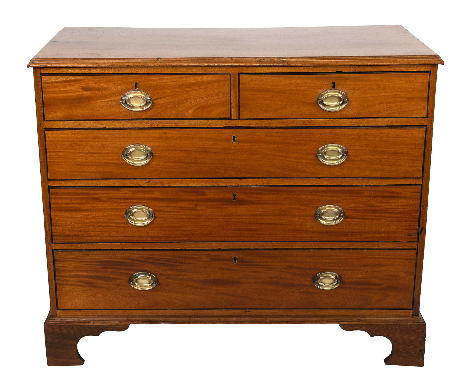 CHIPPENDALE MAHOGANY BUREAU 19th Century Height 36". Width 43". Depth 21". (1 of 2)