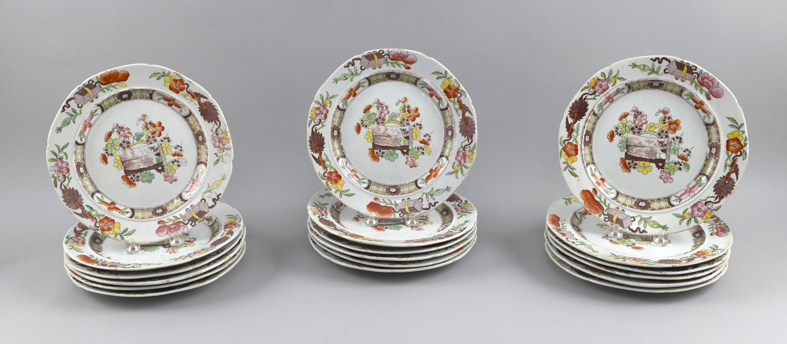 SET OF EIGHT MASON'S IRONSTONE LUNCHEON PLATES 19th Century (1 of 3)