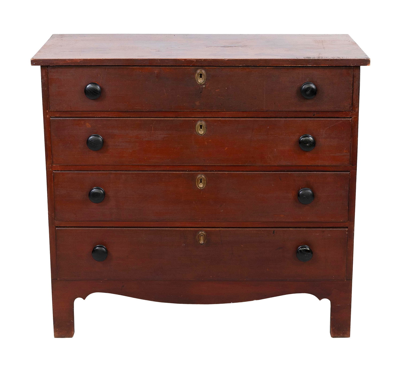 FEDERAL MAPLE CHEST 19th Century Height 36". Width 38". Depth 19.75". (1 of 3)