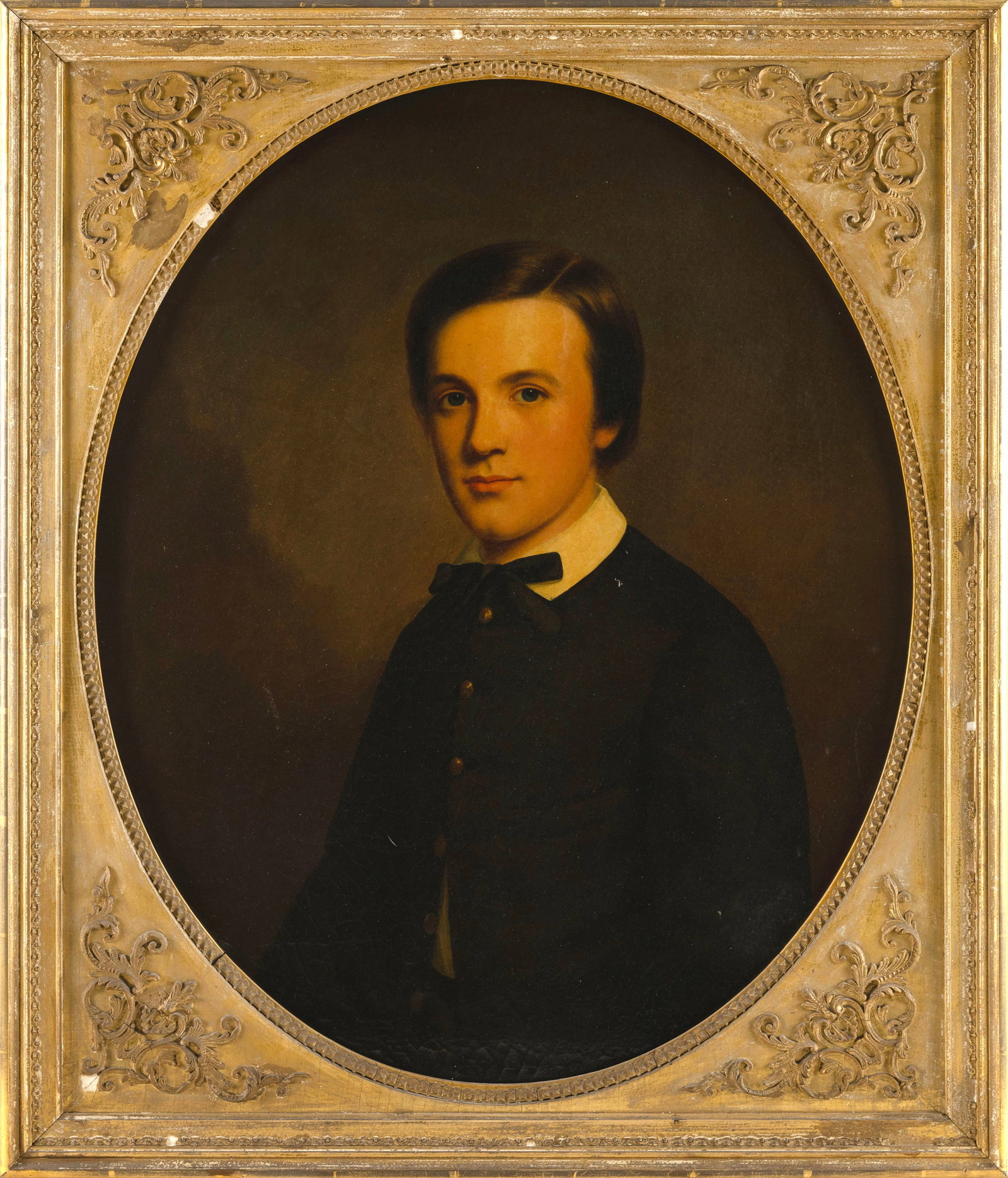 AMERICAN SCHOOL (19th Century,), Half-length portrait of William O. Moseley, Jr., Oil on canvas, 30" (1 of 2)