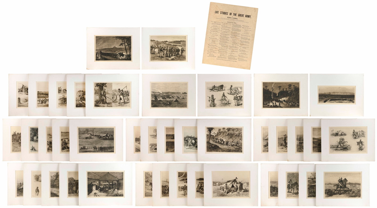 SET OF 40 ETCHINGS ILLUSTRATING THE LIFE OF THE UNION ARMIES 19th Century (1 of 12)