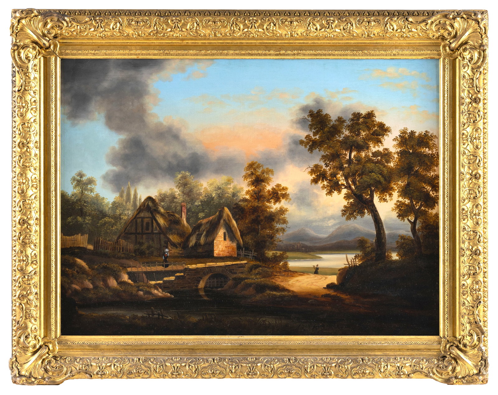 IN THE MANNER OF THOMAS CHAMBERS (19th Century,), Riverscape., Oil on canvas, 22" x 30". Framed 30" (1 of 2)