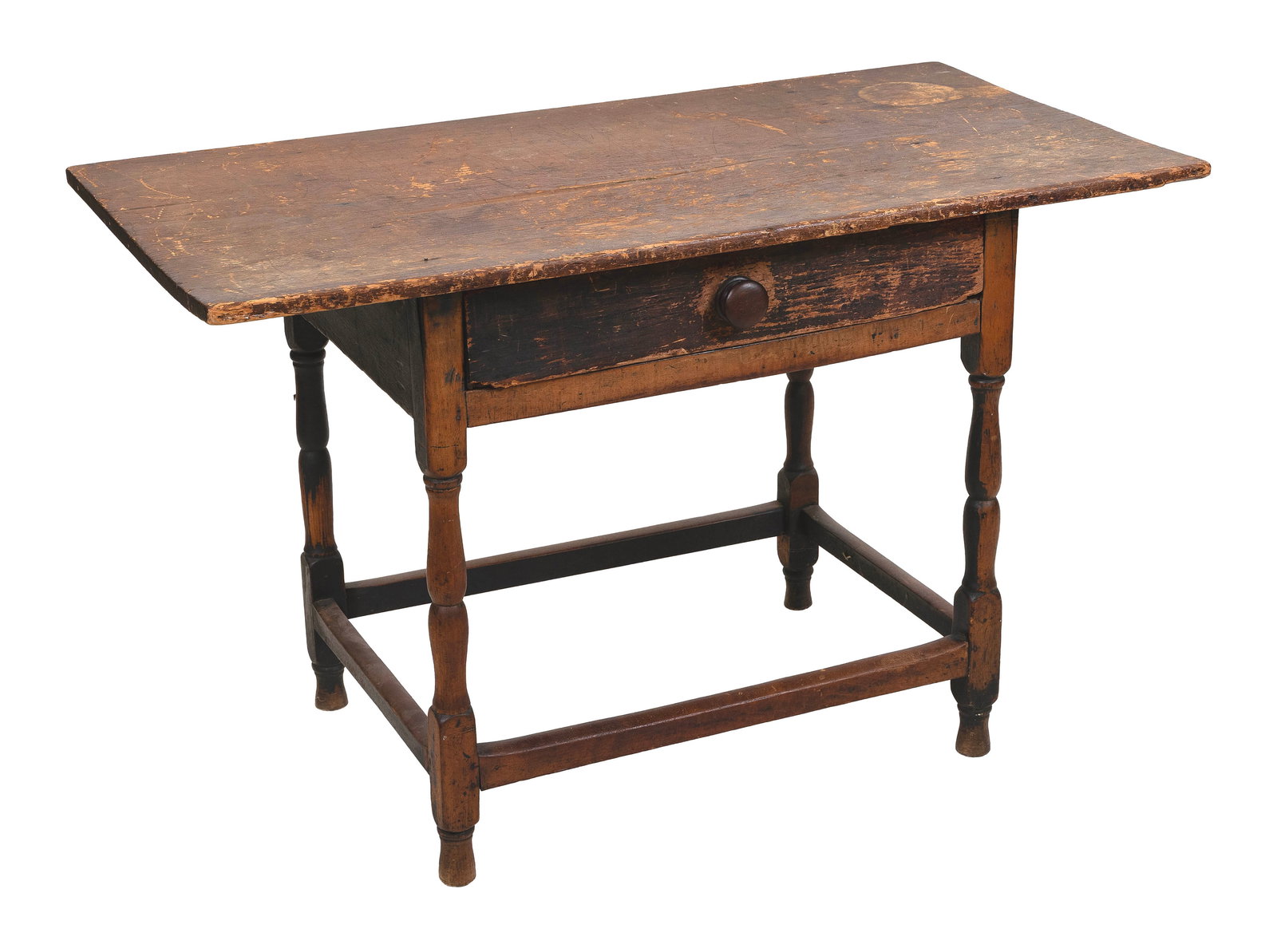 PINE TAVERN TABLE 19th Century Height 28". Length 45". Width 24". (1 of 1)