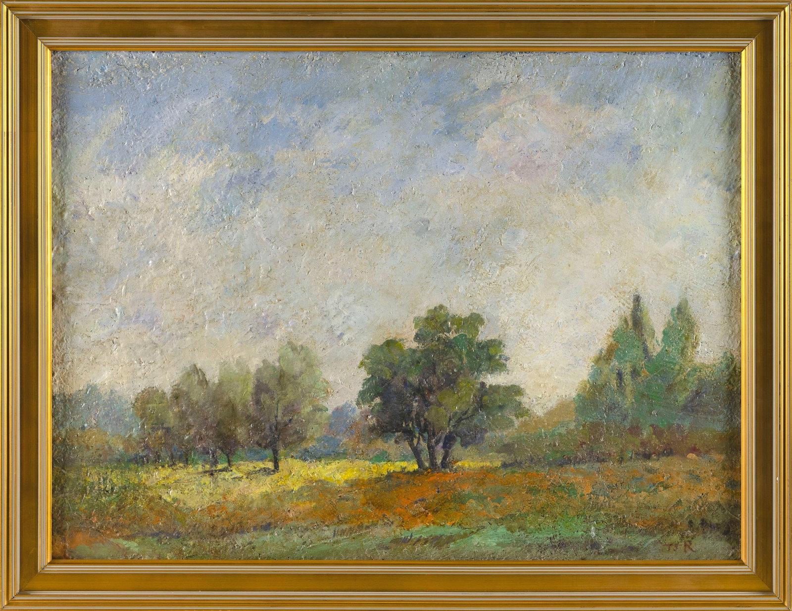 AMERICAN SCHOOL (20th Century,), Impressionist landscape., Oil on masonite, 20" x 27". Framed 23" x (1 of 2)