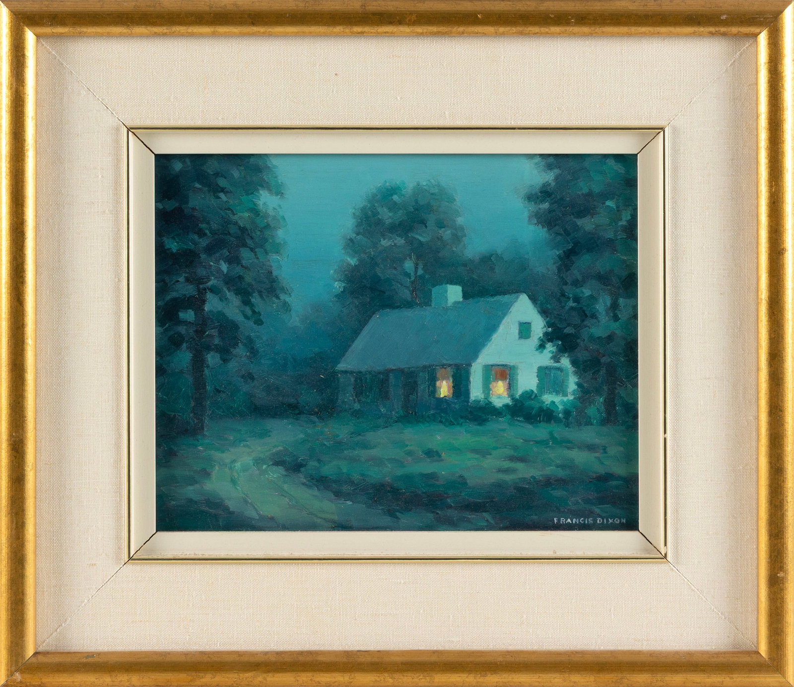 FRANCIS STILLWELL DIXON (New York/California, 1879-1967), Nocturnal scene of a house and a (1 of 2)