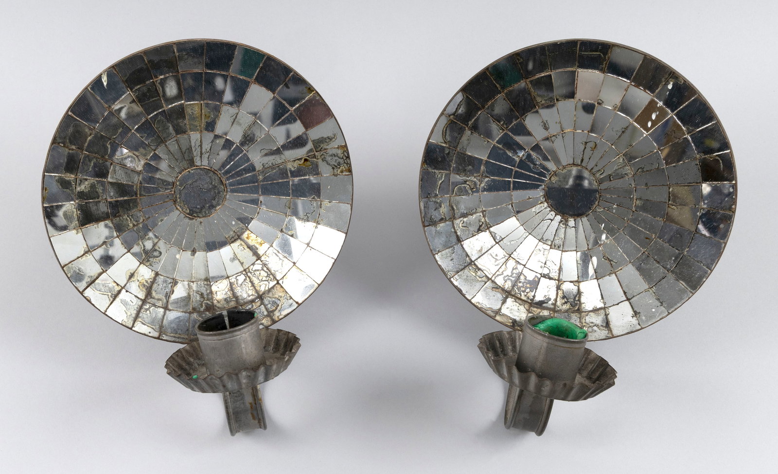 PAIR OF MIRRORED WALL SCONCES 20th Century Heights 9.5". (1 of 2)