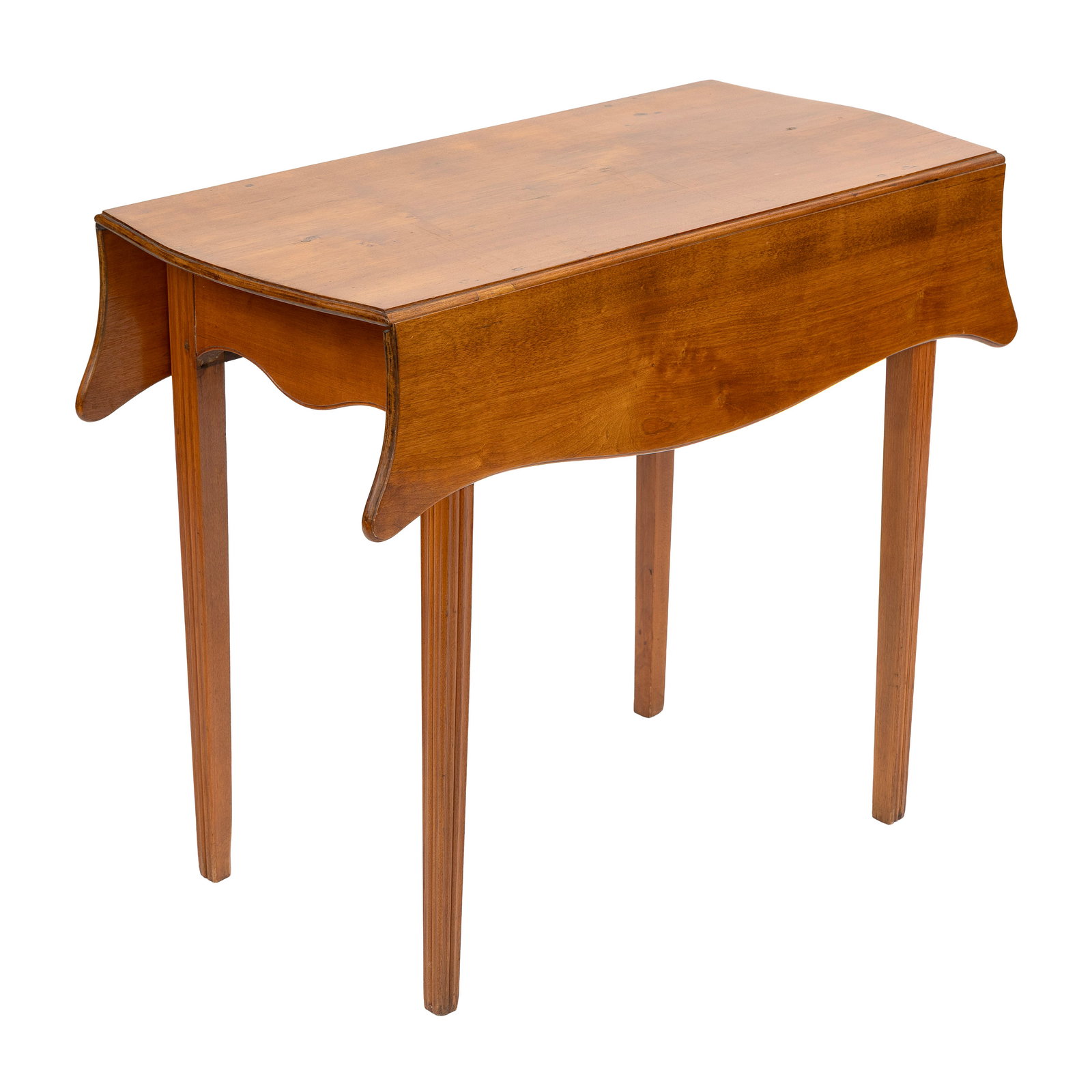 MAPLE DROP-LEAF TABLE 19th Century Height 28". Length 16" plus two 7" drop leaves. Width 32". (1 of 1)