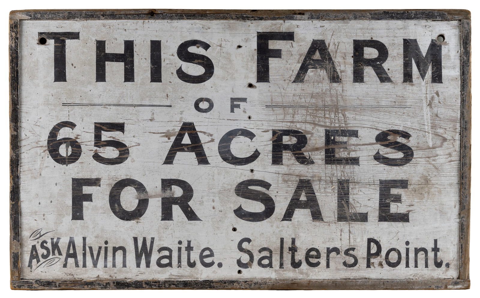 DOUBLE-SIDED SIGN FROM DARTMOUTH, MASSACHUSETTS Early 20th Century 23" x 38". (1 of 2)