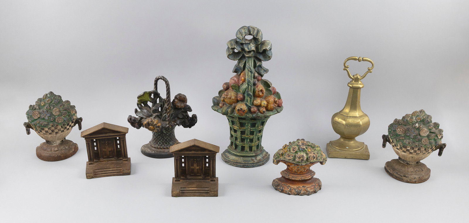 EIGHT BRONZE OR CAST IRON DOORSTOPS AND BOOKENDS Late 19th/Early 20th Century Heights from 5.75" to (1 of 2)