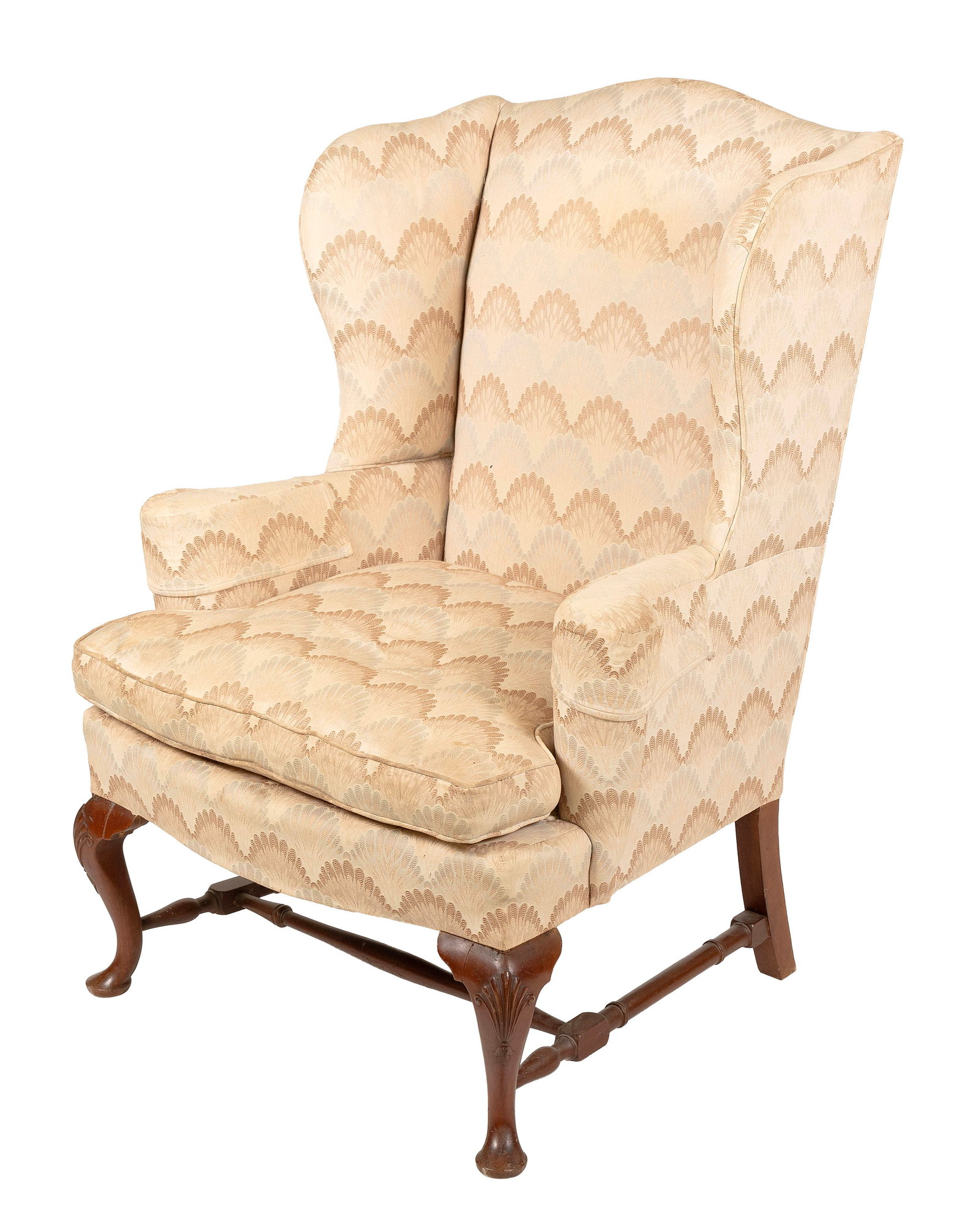 QUEEN ANNE-STYLE WING CHAIR 20th Century (1 of 1)