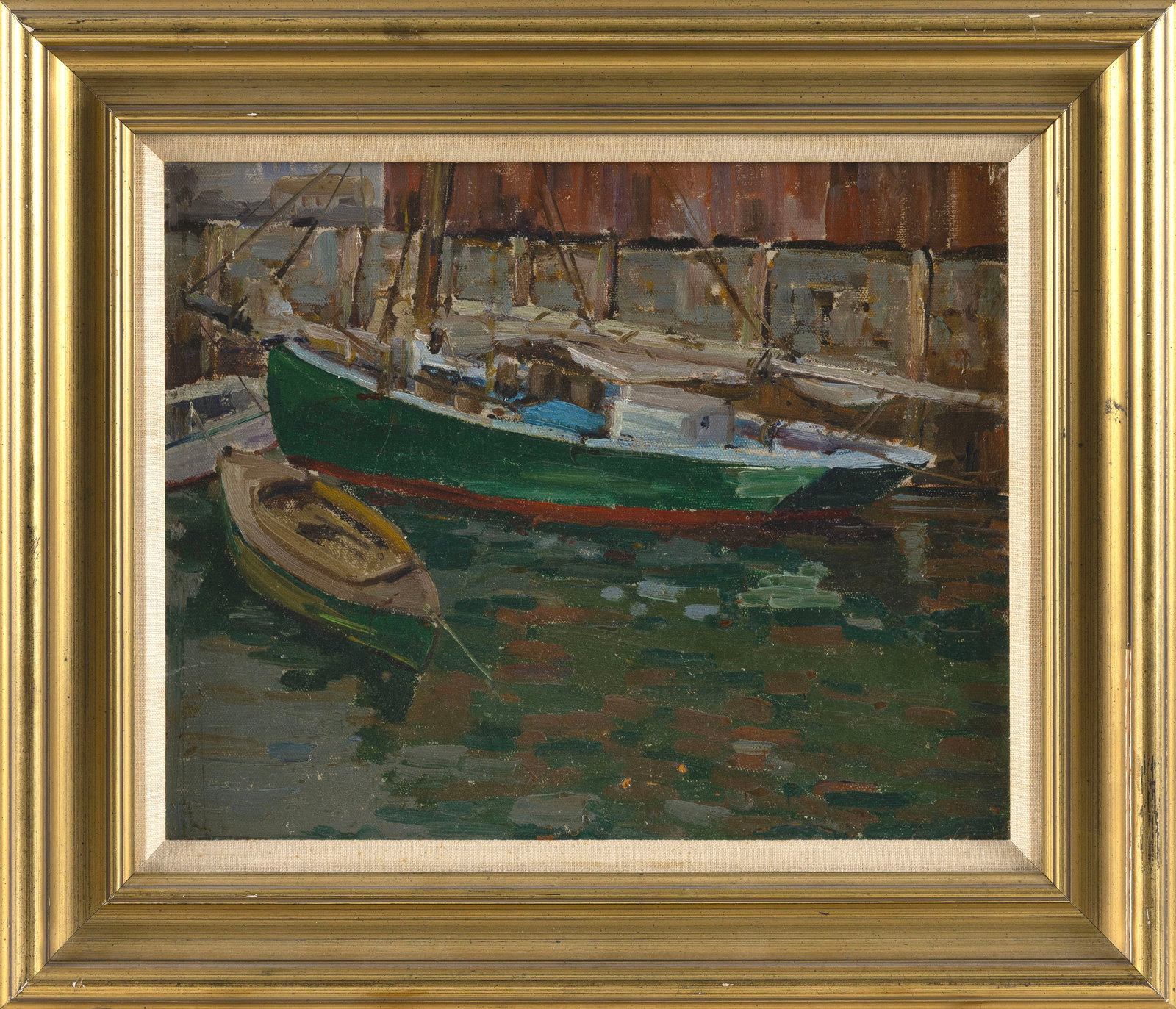 HARRY AIKEN VINCENT (Massachusetts/New York/Illinois, 1864-1931), "Rockport"., Oil on board, 12" x (1 of 2)