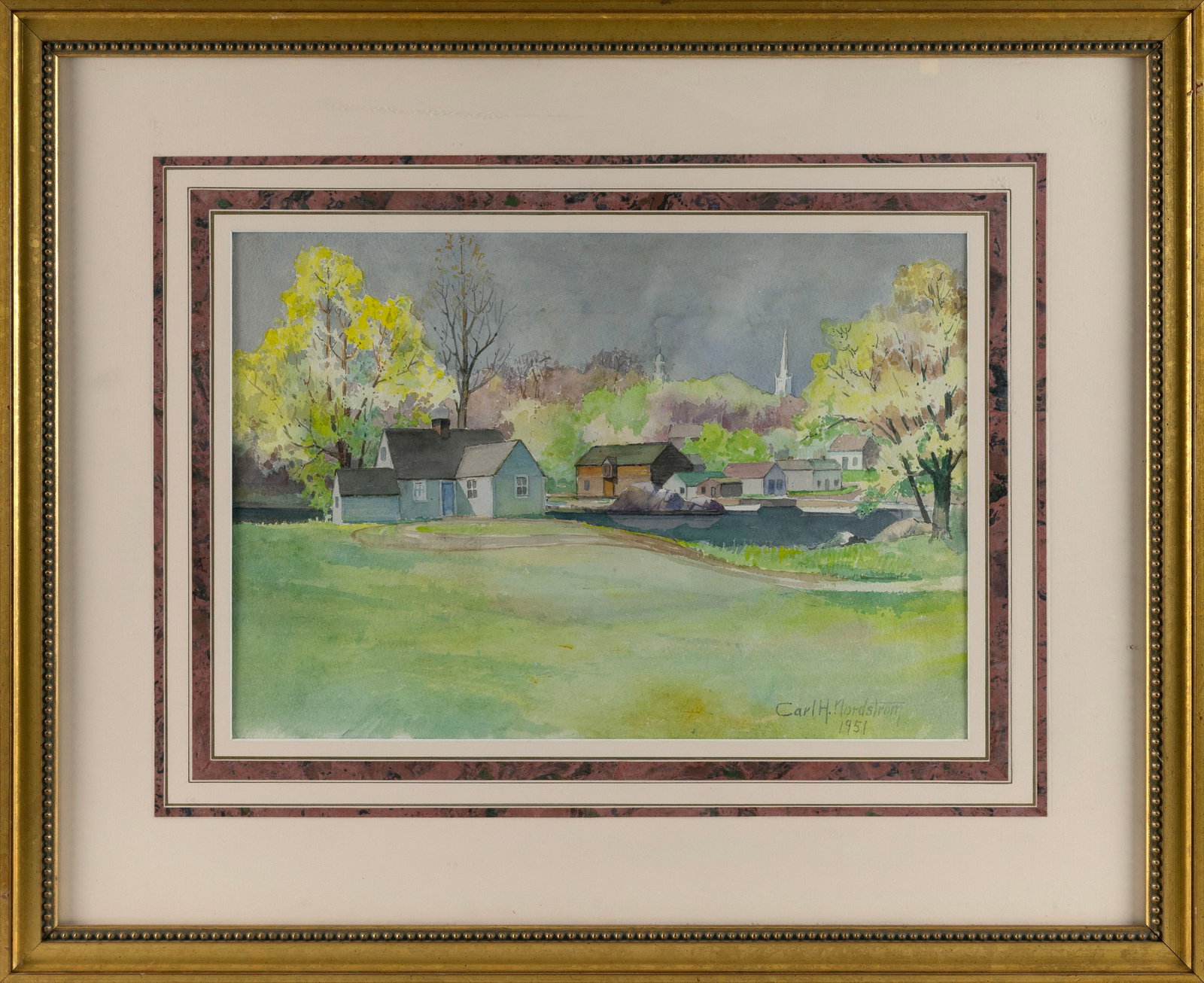 CARL HAROLD NORDSTROM (Massachusetts, 1876-1965), Spring landscape, likely the North Shore of (1 of 2)