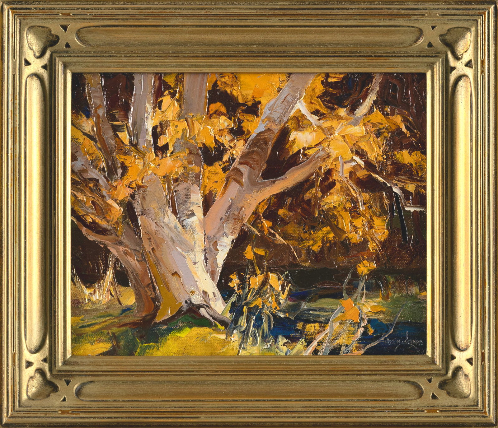 KEN GORE (Massachusetts/Illinois, 1911-1990), "Autumn Peak"., Oil on masonite, 8" x 10". Framed (1 of 2)