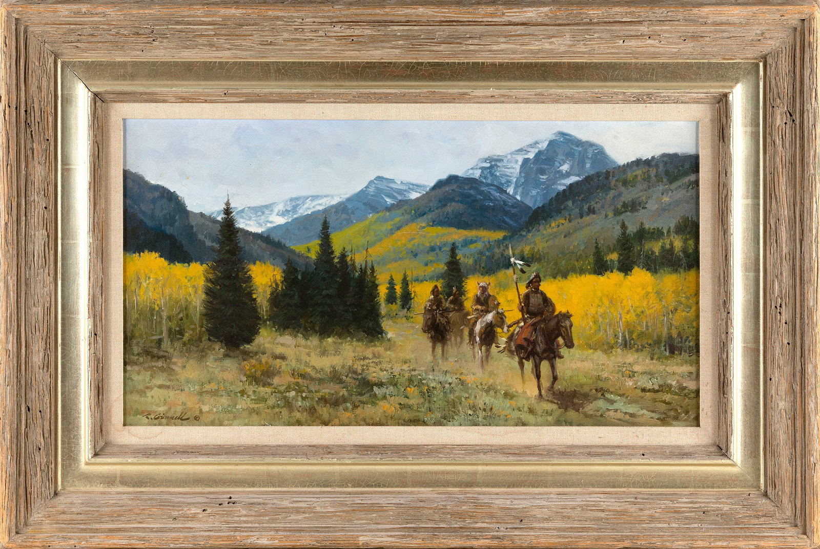 ROY GRINNELL (New Mexico/California, 1933-2019), Passing through the mountains., Oil on canvas, 14" (1 of 2)
