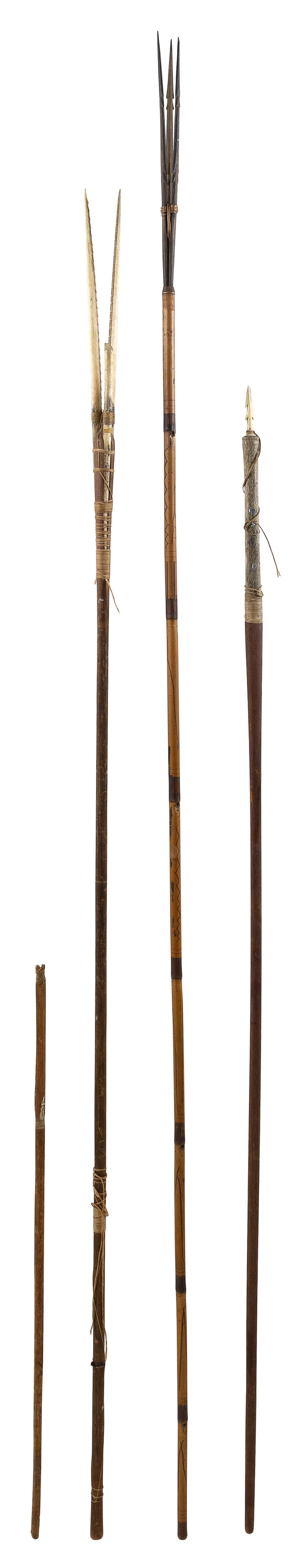 FOUR FISH SPEARS Second Half of the 19th Century Lengths to 64.5". (1 of 1)