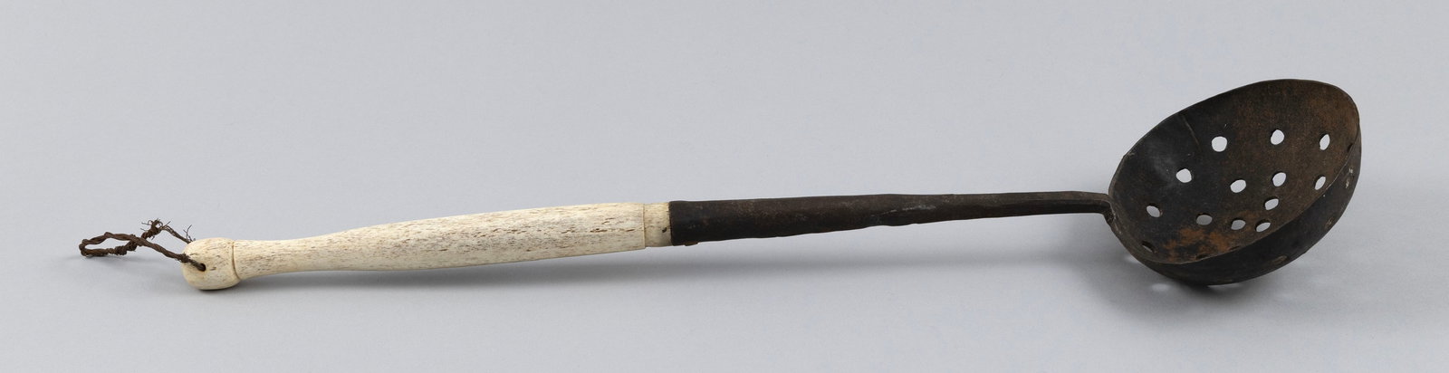 IRON AND WHALEBONE STRAINER 19th Century Length 17.25". (1 of 3)