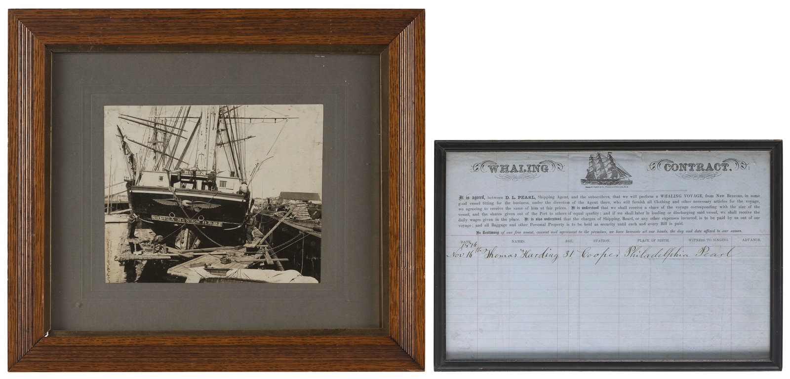 TWO PIECES OF WHALING EPHEMERA Late 19th/Early 20th Century (1 of 2)