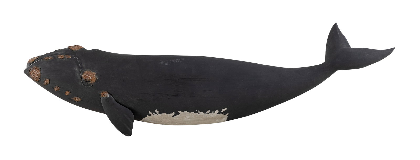 ROGER MITCHELL CARVED AND PAINTED RIGHT WHALE PLAQUE Massachusetts, Contemporary Height 9". Length (1 of 2)