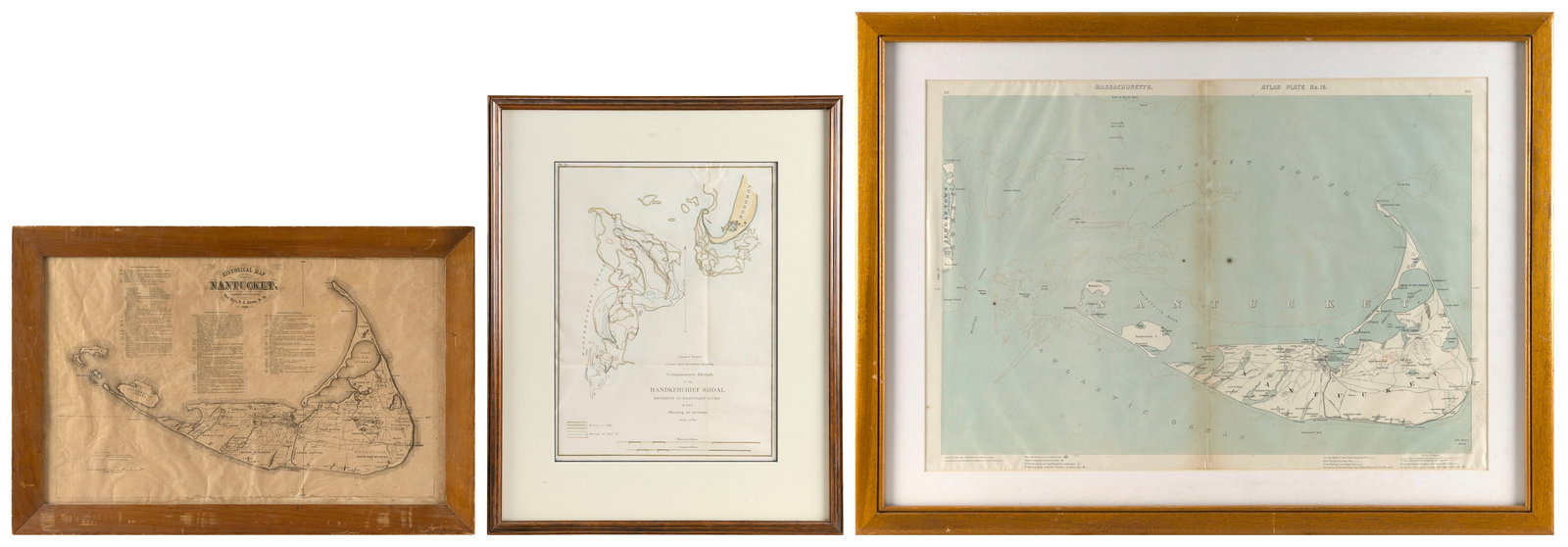 THREE LITHOGRAPHIC MAPS OF NANTUCKET (1 of 5)