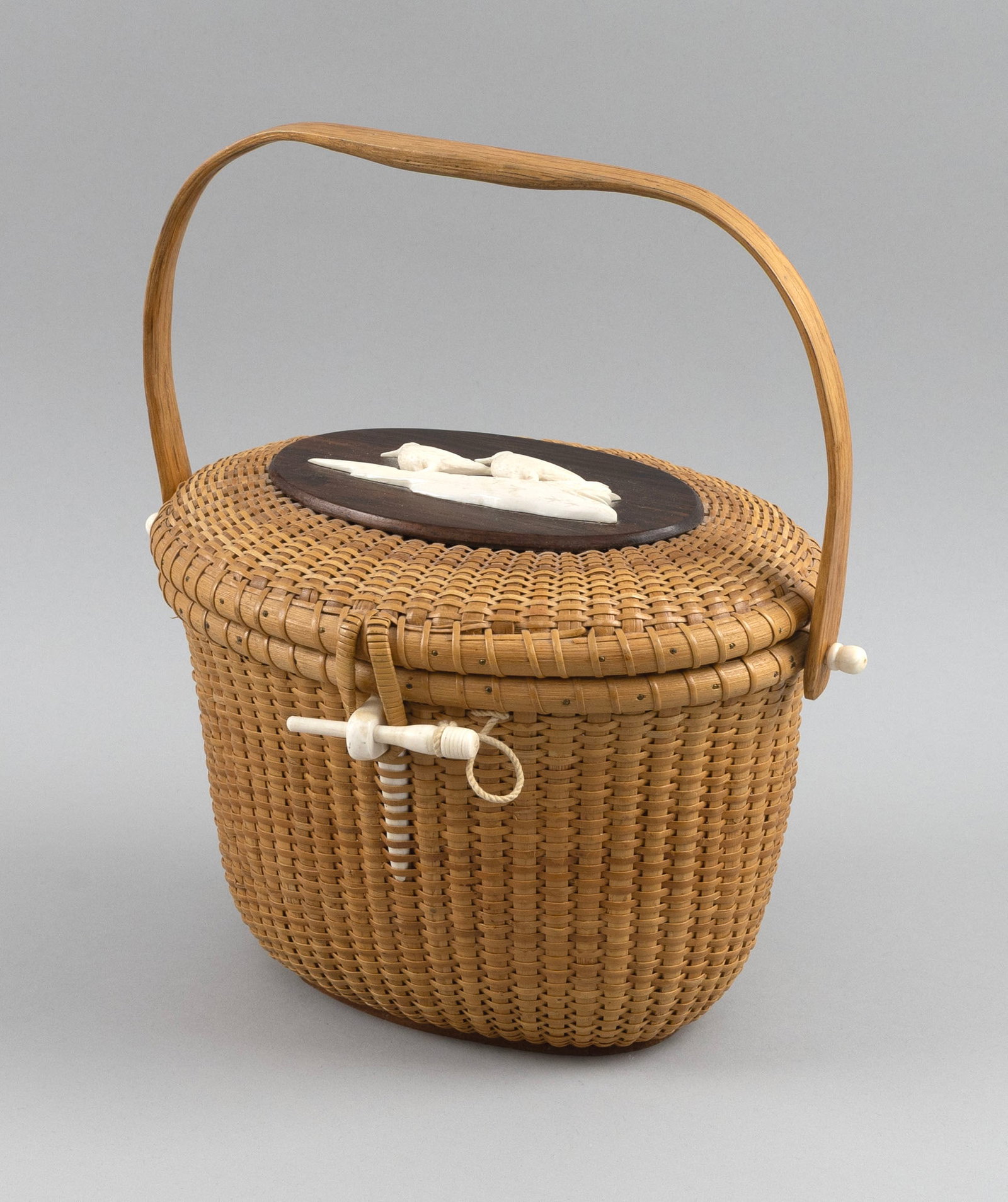 JOSE FORMOSO REYES NANTUCKET BASKET "FRIENDSHIP" PURSE Nantucket, Massachusetts, 1902-1980 Height (1 of 6)