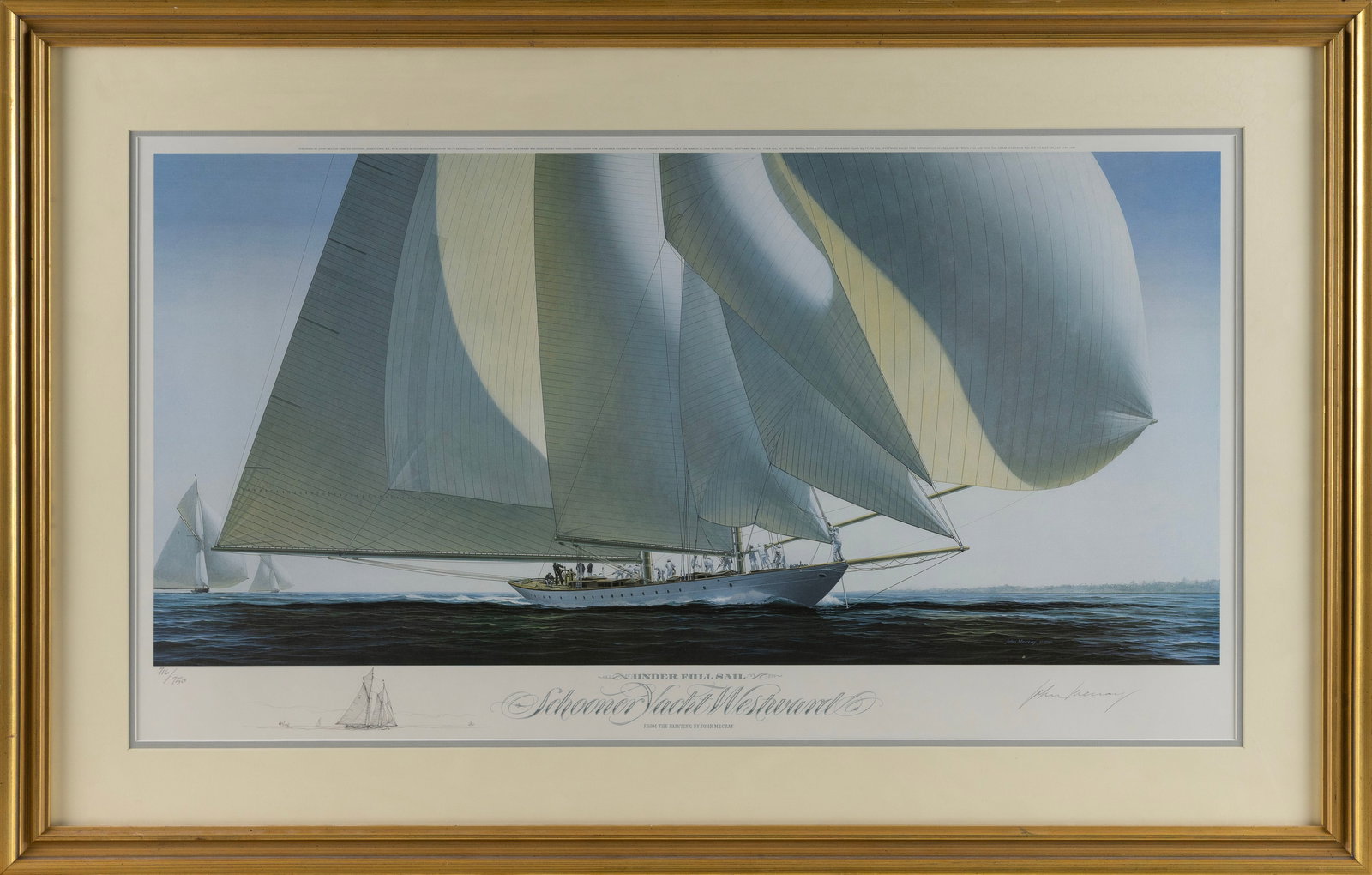 JOHN MARCY MECRAY (Rhode Island/Pennsylvania, 1937-2017), "Schooner Yacht Westward, Under Full (1 of 2)