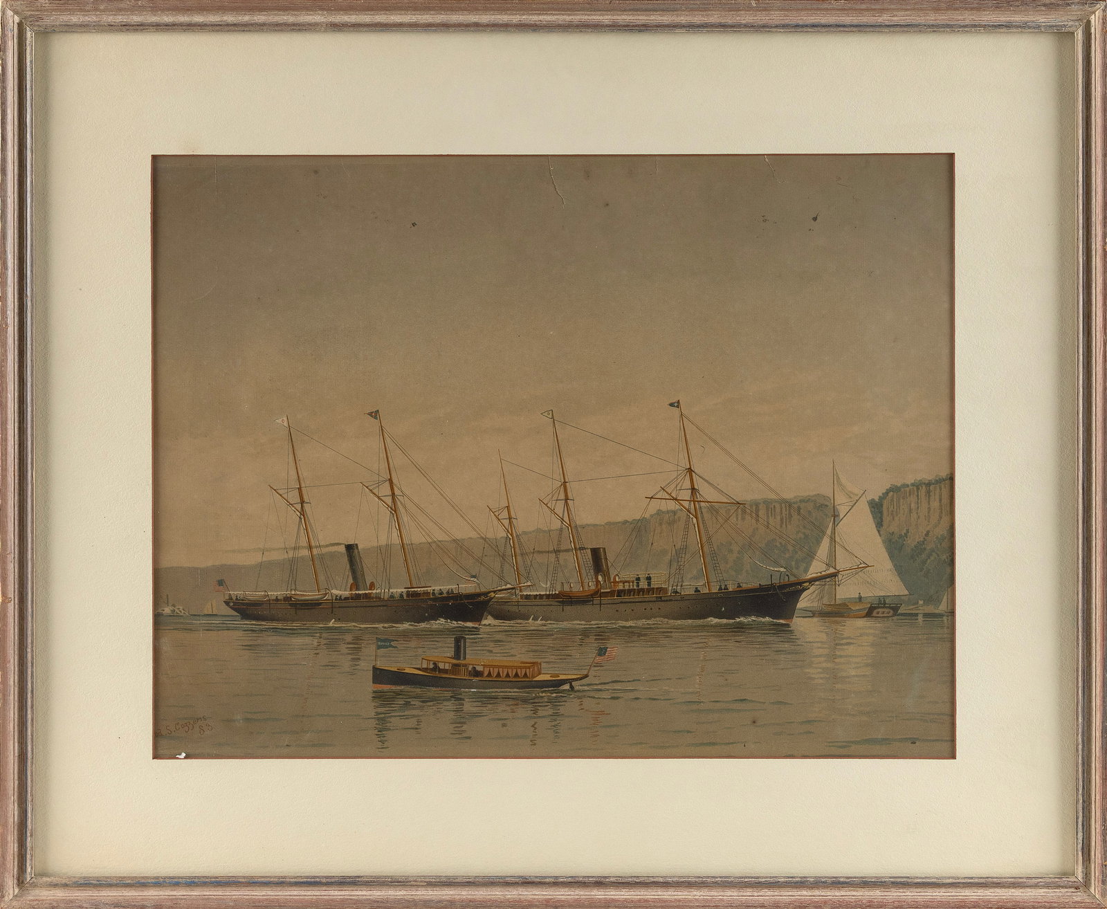 FREDERIC SCHILLER COZZENS (New York, 1846-1928), "Under the Palisades, Stranger Rover, Atlanta", (1 of 2)