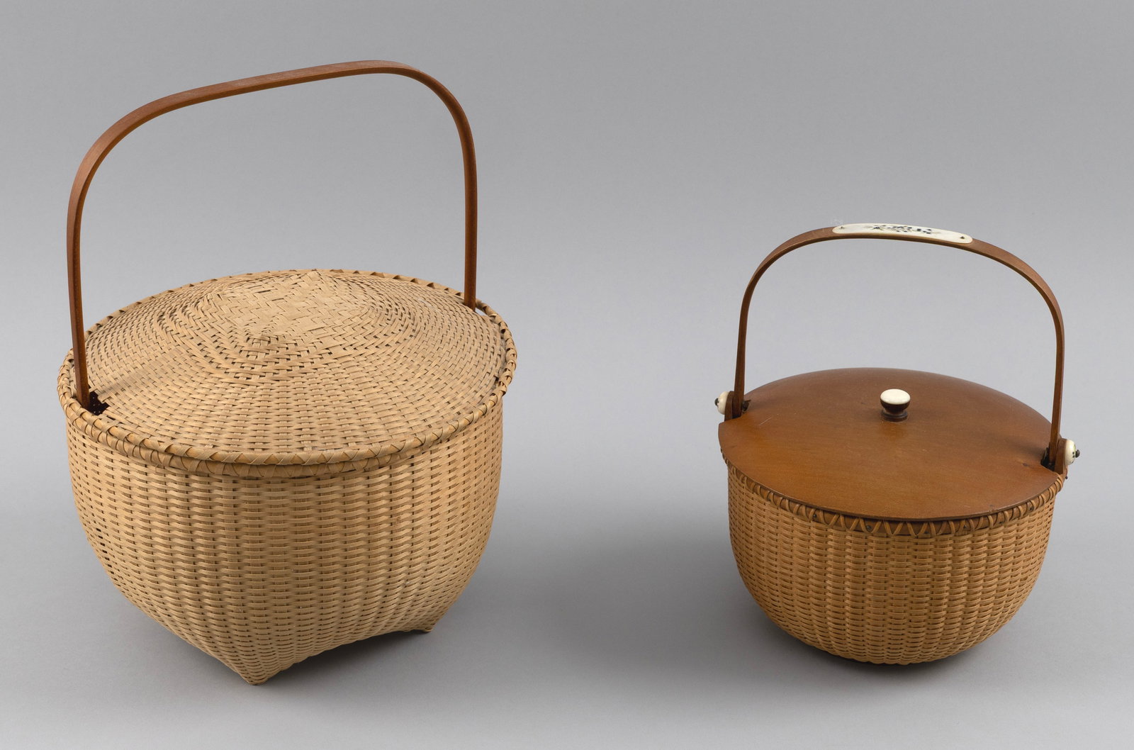 TWO MARTHA WETHERBEE BASKETS Contemporary Heights to 7". (1 of 8)