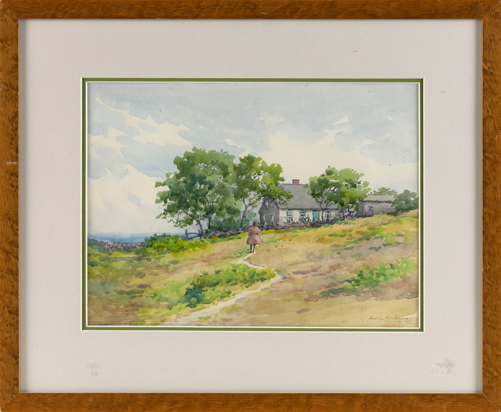 AMELIA MONTAGUE WATSON (Connecticut/Florida, 1856-1934), West Tisbury homestead., Watercolor on (1 of 2)