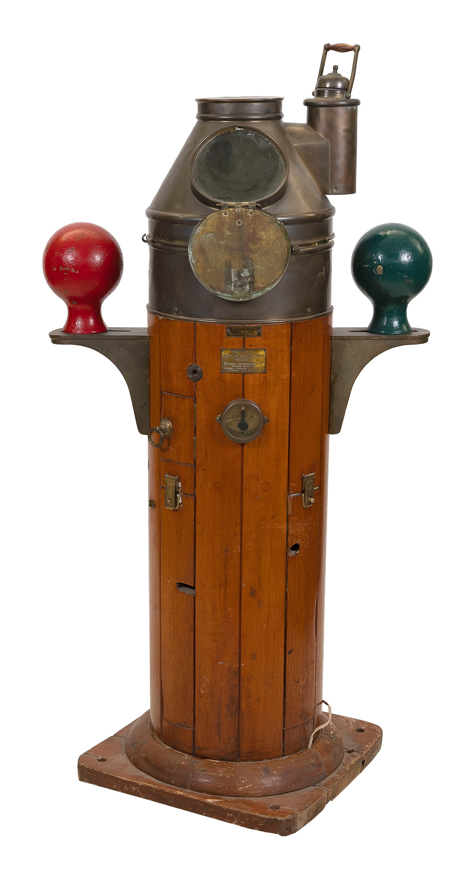 KELVIN & HUGHES SHIP'S BINNACLE 20th Century Height 61". Width 30". (1 of 2)