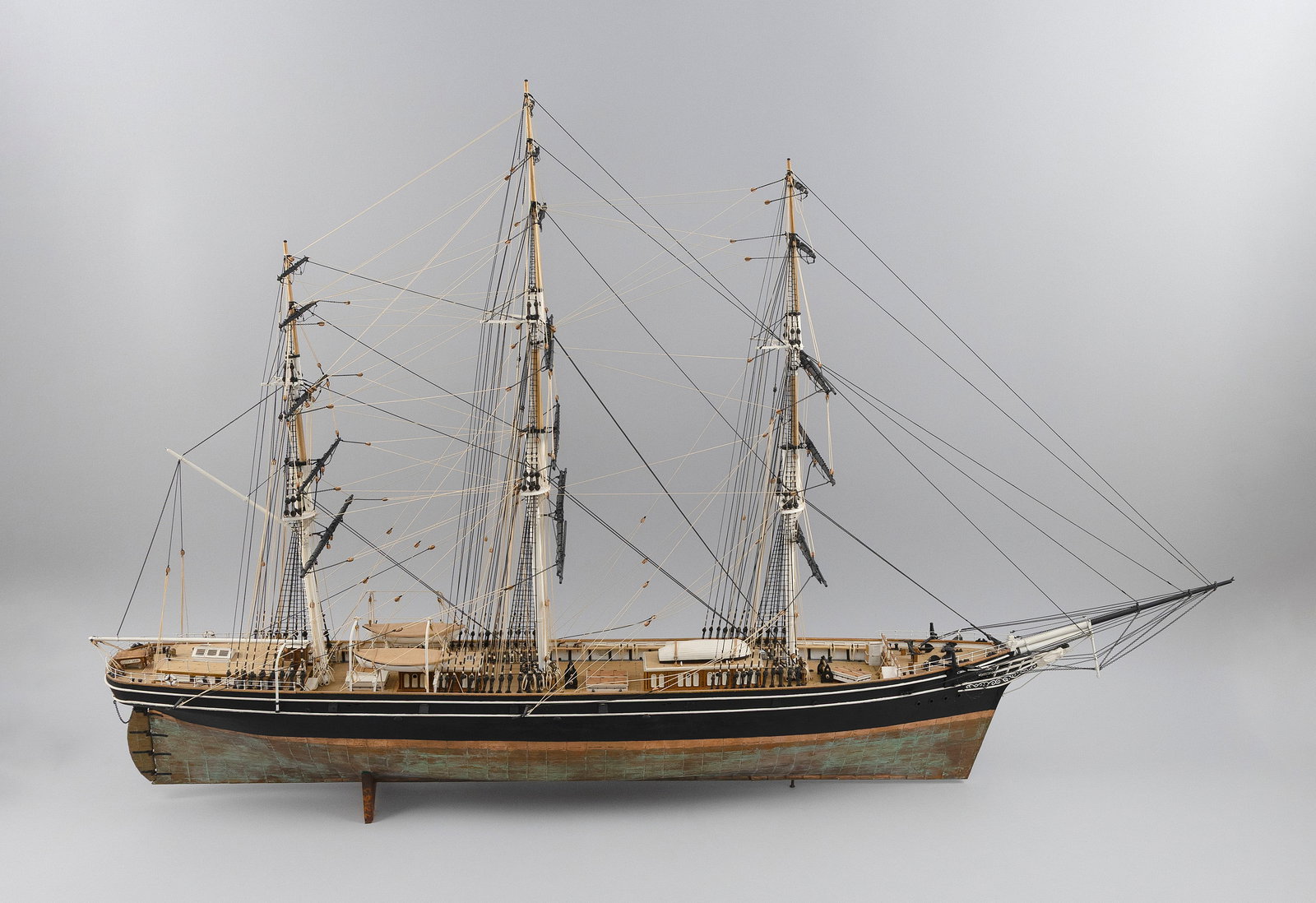 MODEL OF BRITISH CLIPPER SHIP "CUTTY SARK" Circa 1958 Height 28". Length 45". (1 of 3)