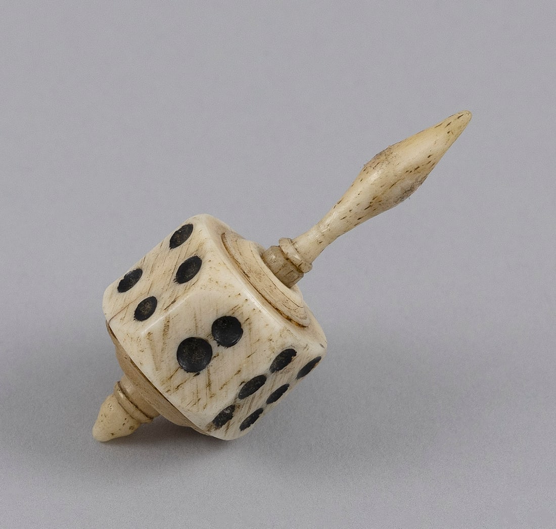 CARVED IVORY TEETOTUM Mid-19th Century Length 2.25". (1 of 4)