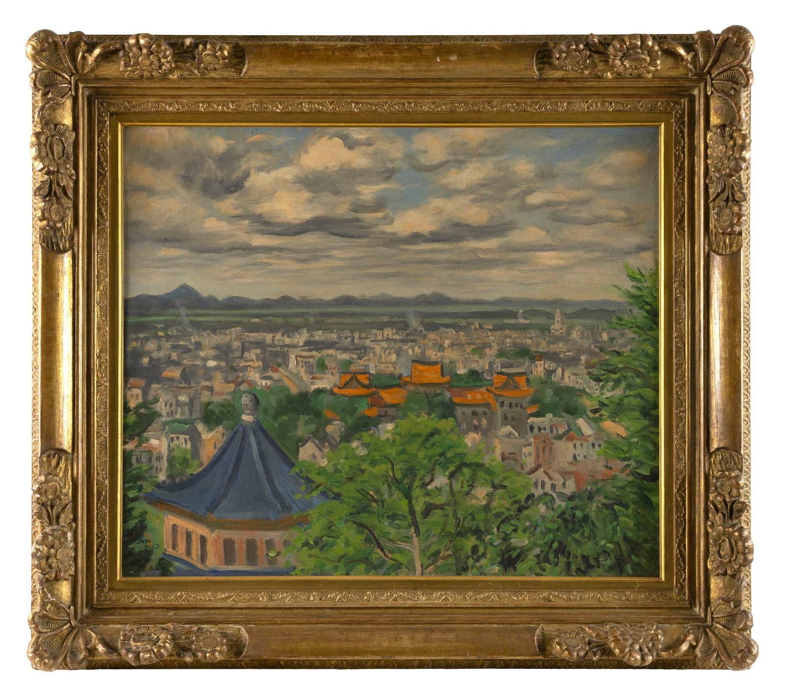 JAPANESE SCHOOL (Early 20th Century,), View of Shanghai, China., Oil on canvas, 24" x 29". Framed (1 of 2)