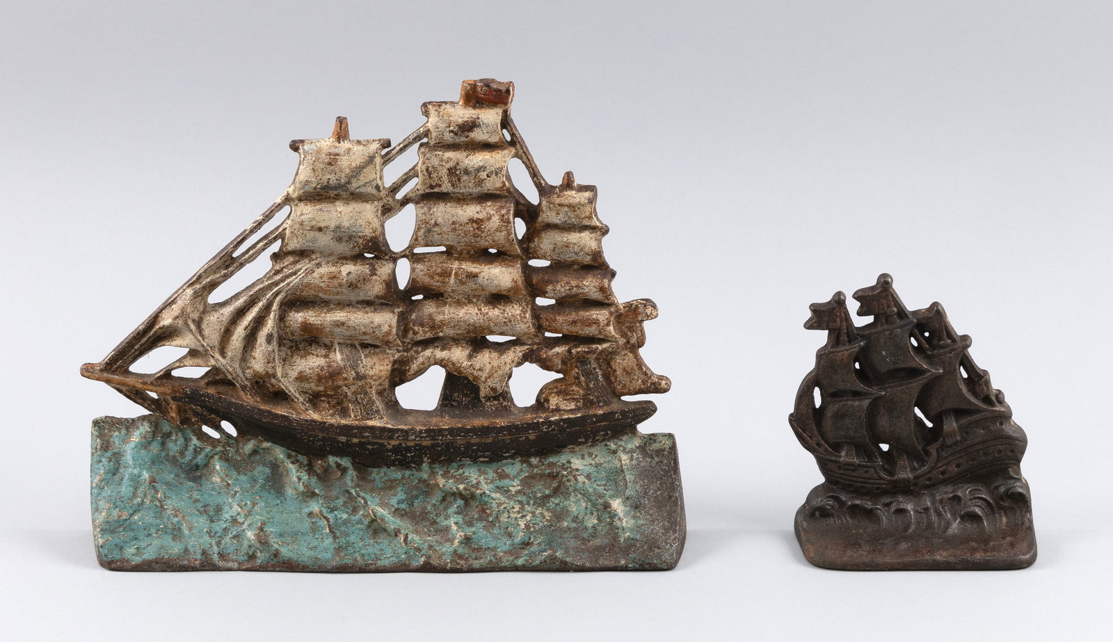TWO SHIP DOORSTOPS Early 20th Century (1 of 6)