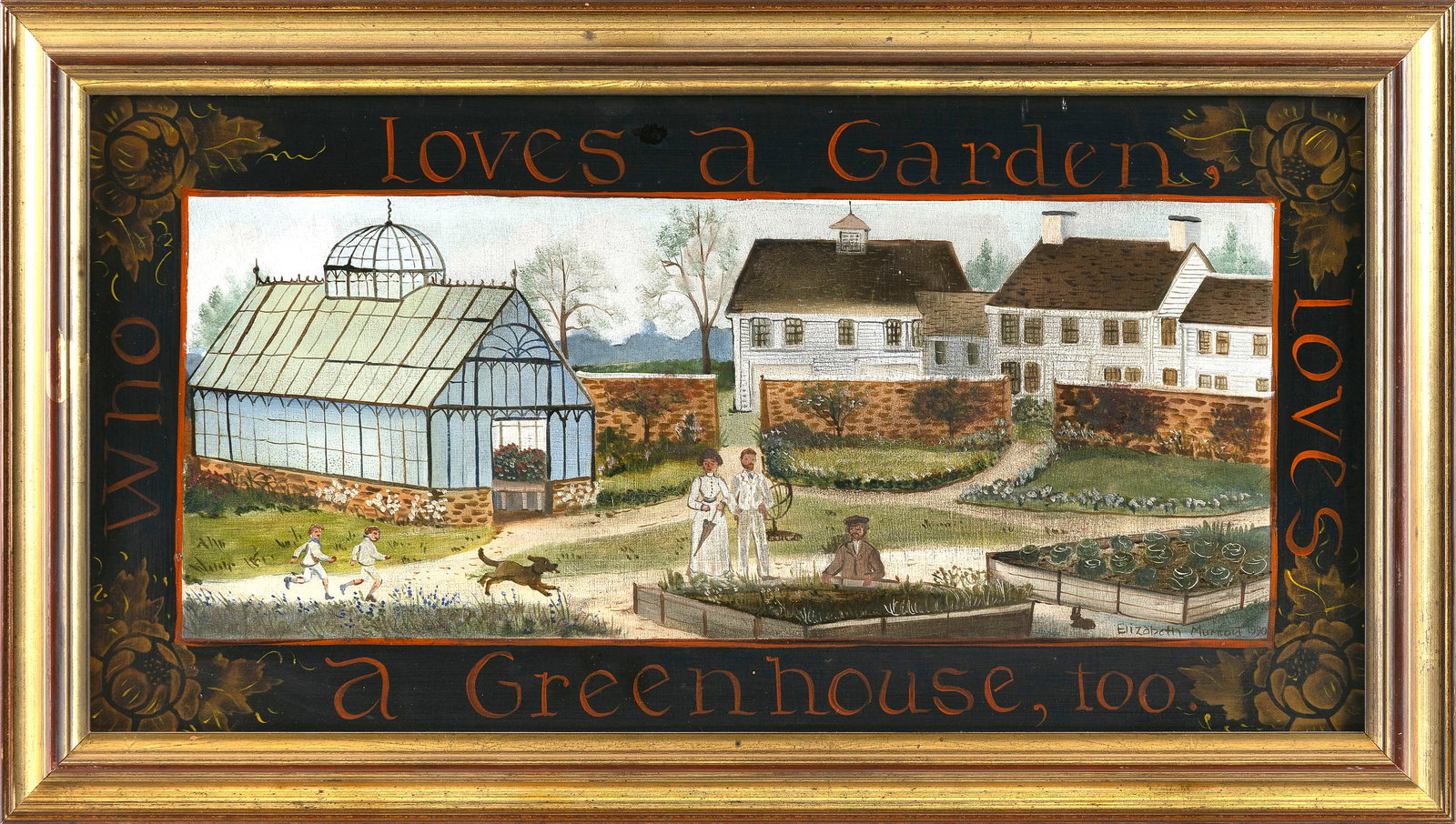ELIZABETH MUMFORD (Massachusetts, 1950-2020), "Who Loves a Garden, Loves a Greenhouse Too"., Oil on (1 of 2)