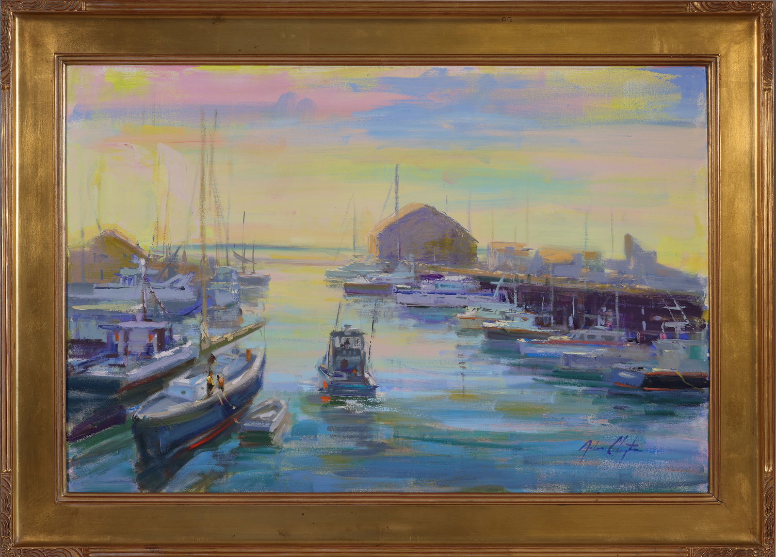 JOHN CLAYTON (Cape Cod, Massachusetts/Florida, 1961-), Provincetown Harbor., Oil on canvas, 24" x (1 of 1)