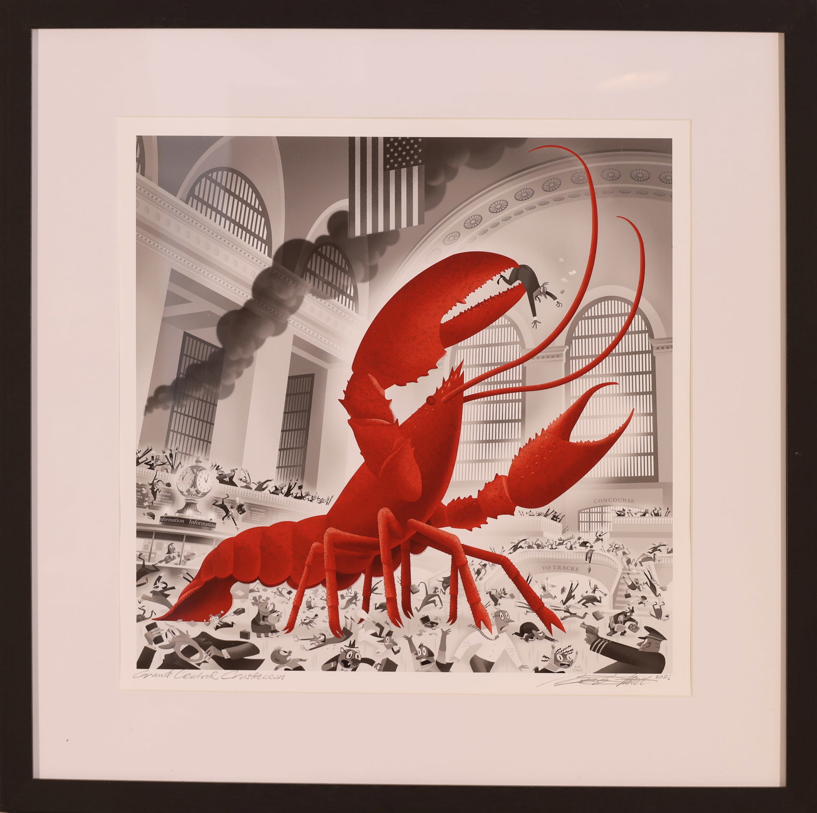 BOB STAAKE (Chatham, Massachusetts, 1957-), "Grand Central Crustacean"., Pen, ink, brush and digital (1 of 1)